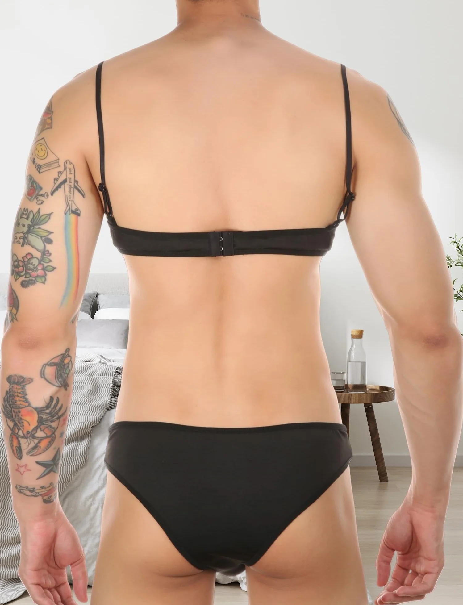 AIEOE Sissy zestaw seksownej koronkowej bielizny biustonosz i majtki S-XXL