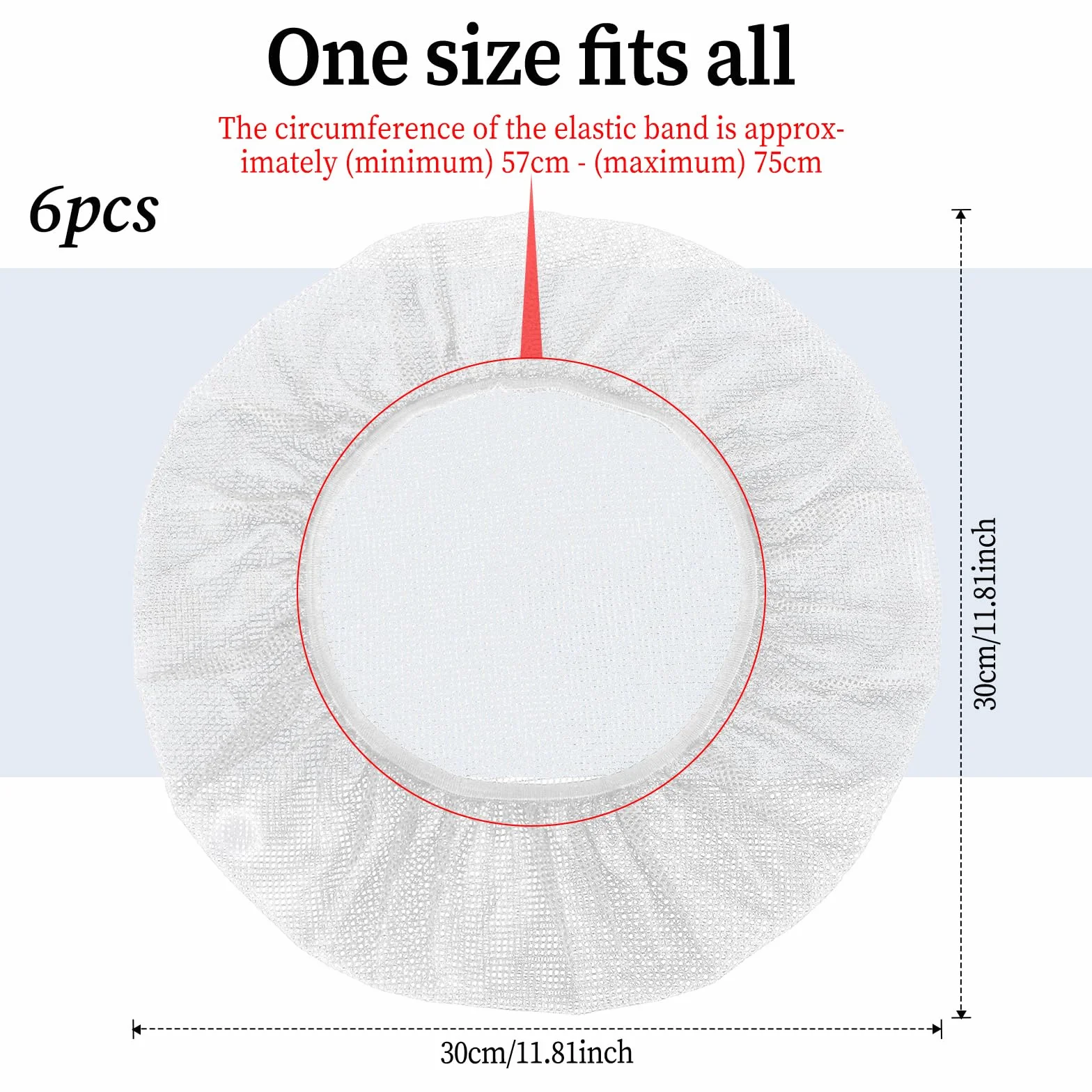 Trinkrittey 6 sztuk elastycznych czapek kucharskich, unisex, regulowana siatka na włosy, oddychająca siatka, czepek na włosy do kuchni, do kuchni, do serwisu spożywczego, siatki na włosy