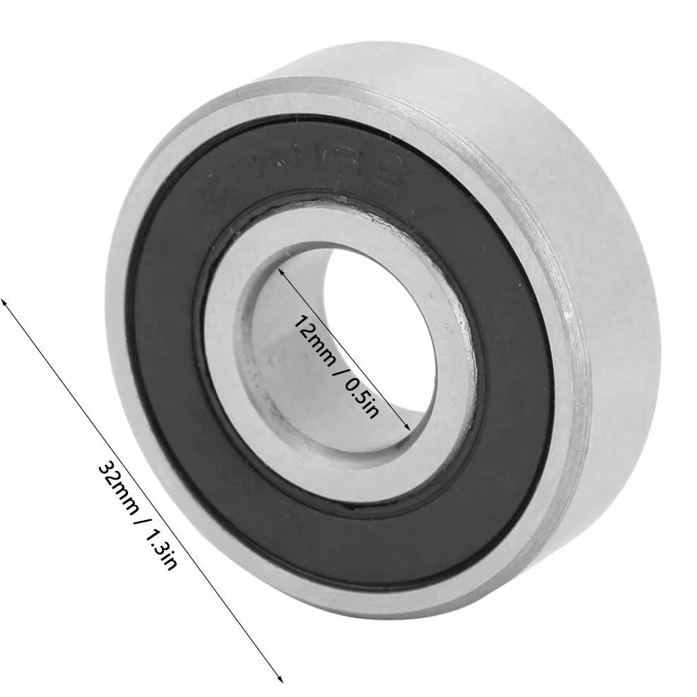 10 sztuk łożysk kulkowych 6201-RS, stalowe łożyska kulkowe zwykłe 12 mm do przekładni, przyrządów, silników, sprzętu AGD, silników spalinowych, pojazdów transportowych, maszyn rolniczych