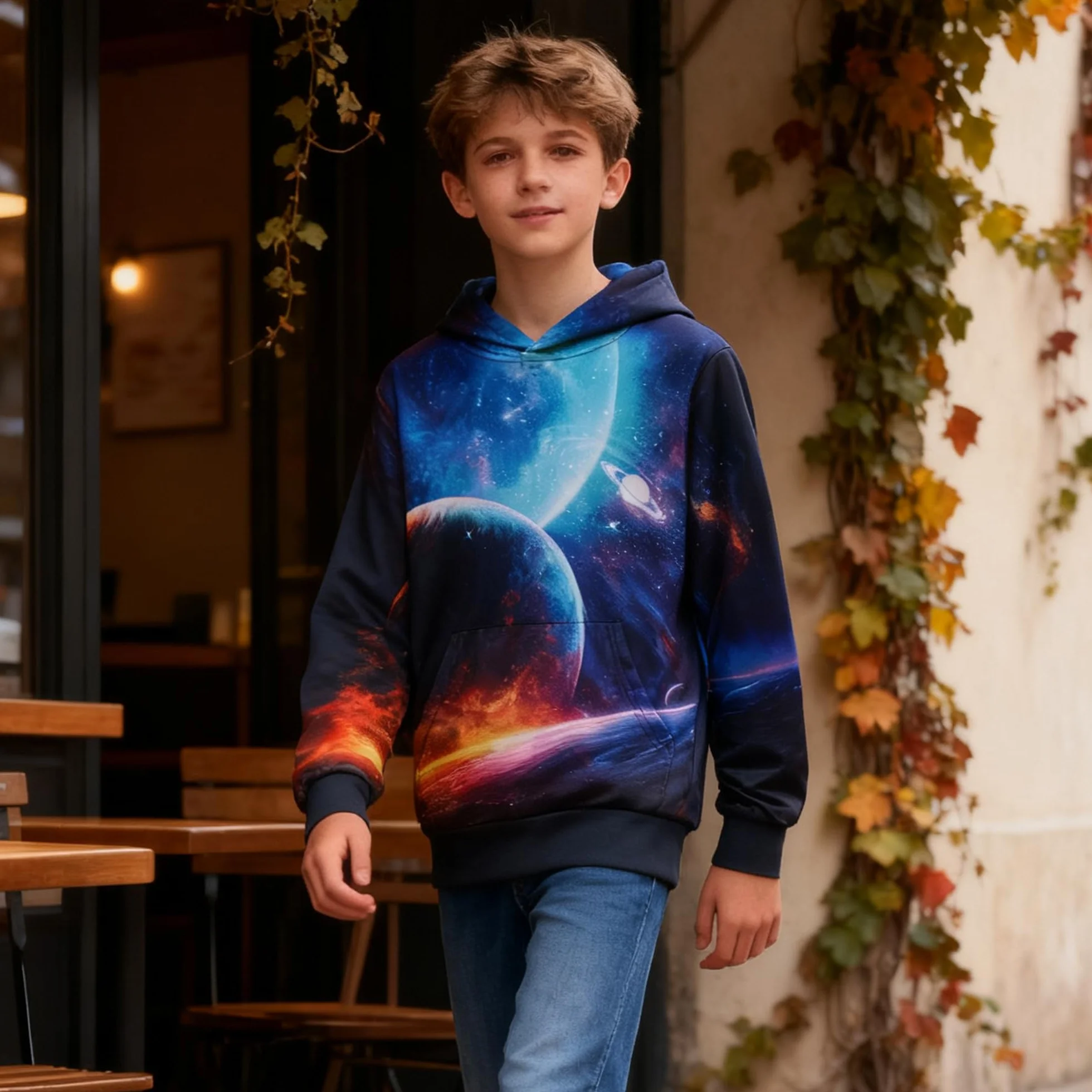 Kids4ever Dziecięca bluza z kapturem 3D, zabawny nadruk, sweter z kapturem, długi rękaw, bluza z kapturem, dla chłopców i dziewczynek, z kieszenią, wiek 6-16 lat