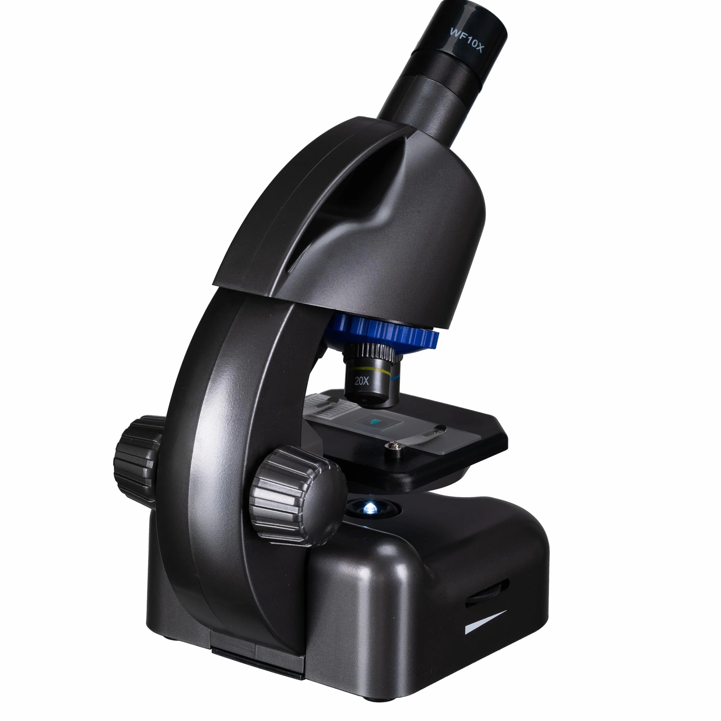 Bresser Mikroskop Junior CM-04 100x900x, mikroskop dziecięcy od 6 lat, oświetlenie LED, uchwyt na smartfon, zestaw eksperymentalny, zasilany bateriami
