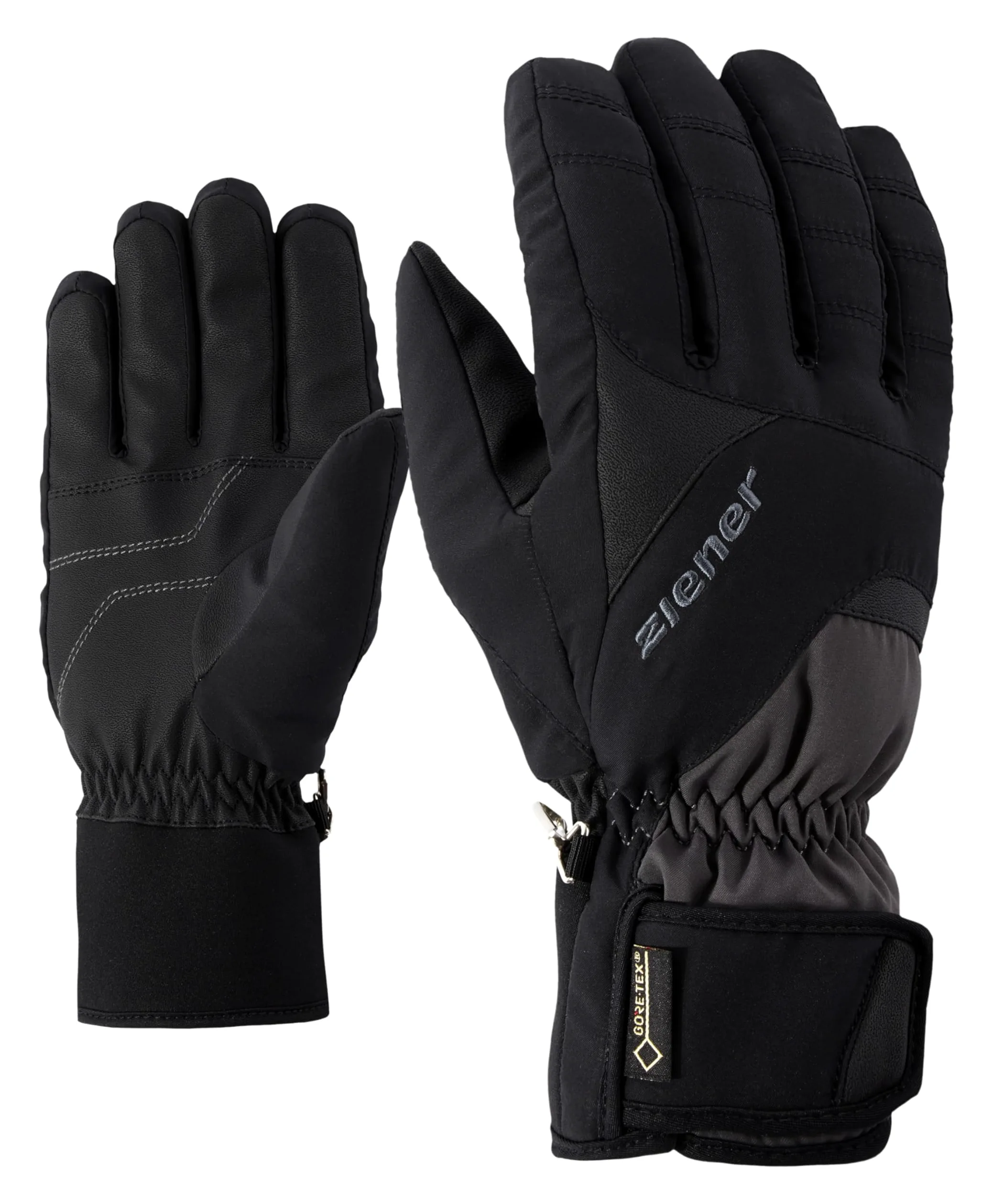Ziener GUFFERT GTX Glove Alpine rękawice narciarskie/do sportów zimowych, wodoodporne, oddychające, grafitowe/czarne, 10
