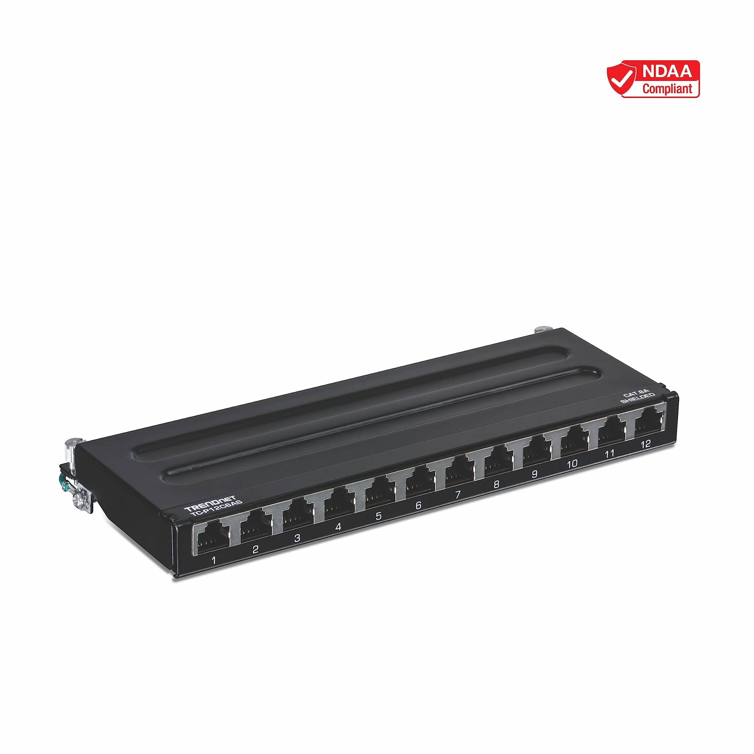 TRENDnet TC-P12C6AS panel krosowy 12-portowy Cat6a ekranowany, do montażu na ścianie