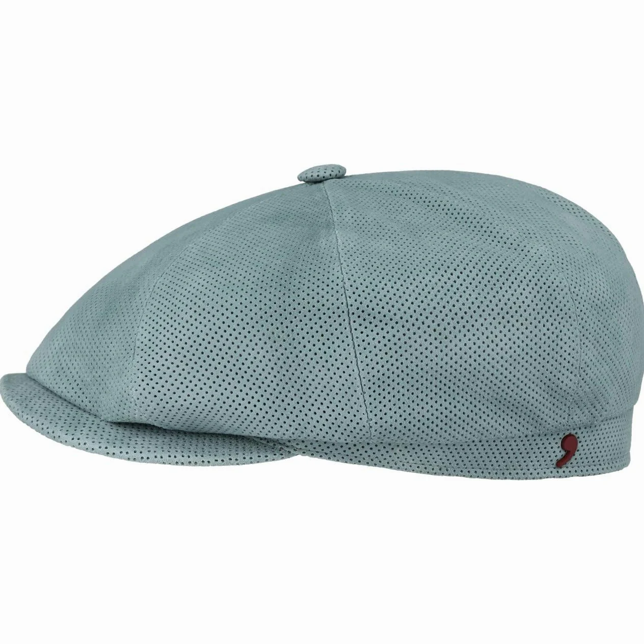 o D'Este Kyoto Perf Leather Flatcap czapka z daszkiem, czapka z balonem, skórzana czapka damska/męska – Made in Italy z podszewką, na wiosnę, lato, wiosnę i lato