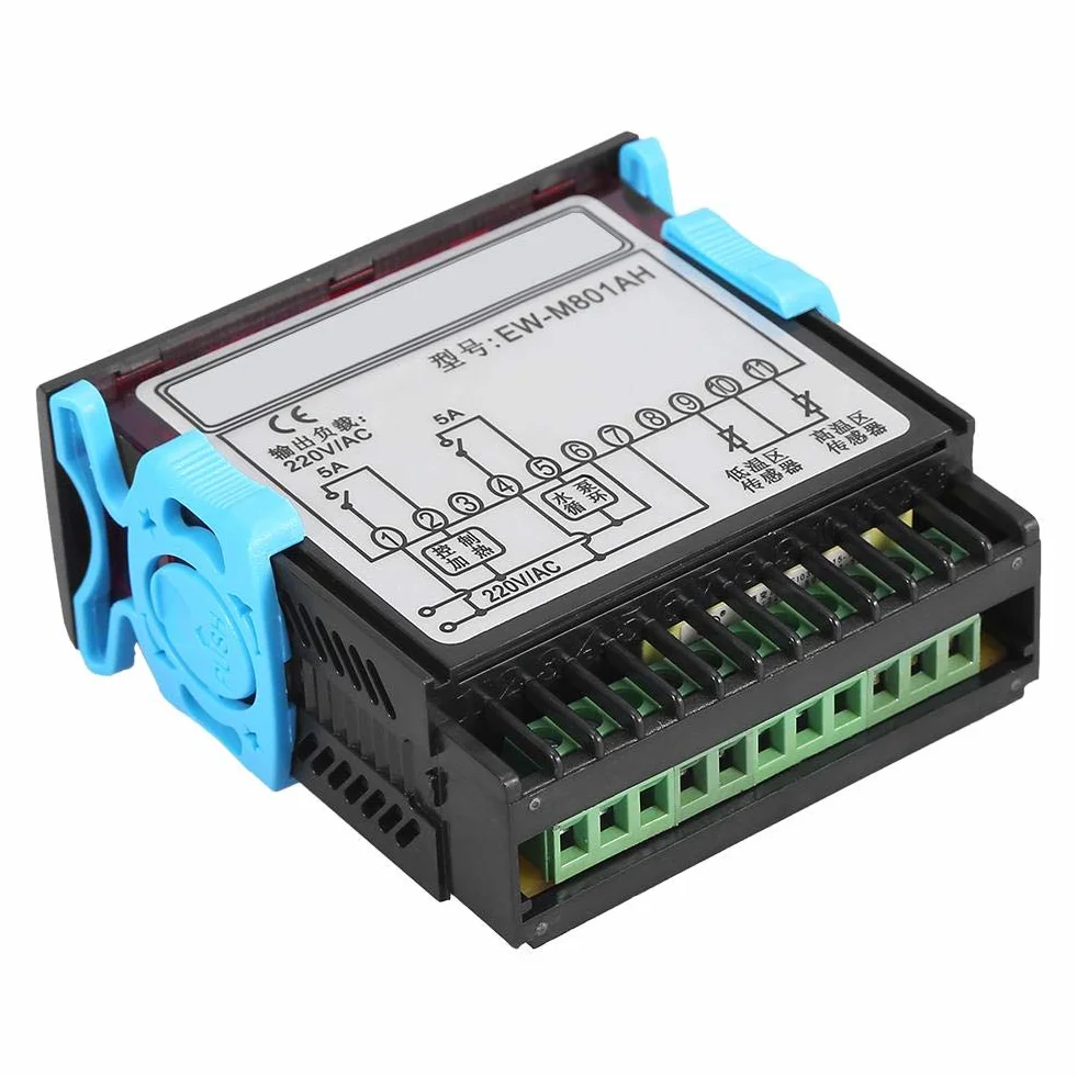 Cyfrowy regulator temperatury, 220 V EW-801AH Automatyczna regulacja temperatury z 2-kanałowym czujnikiem do słonecznego podgrzewacza wody