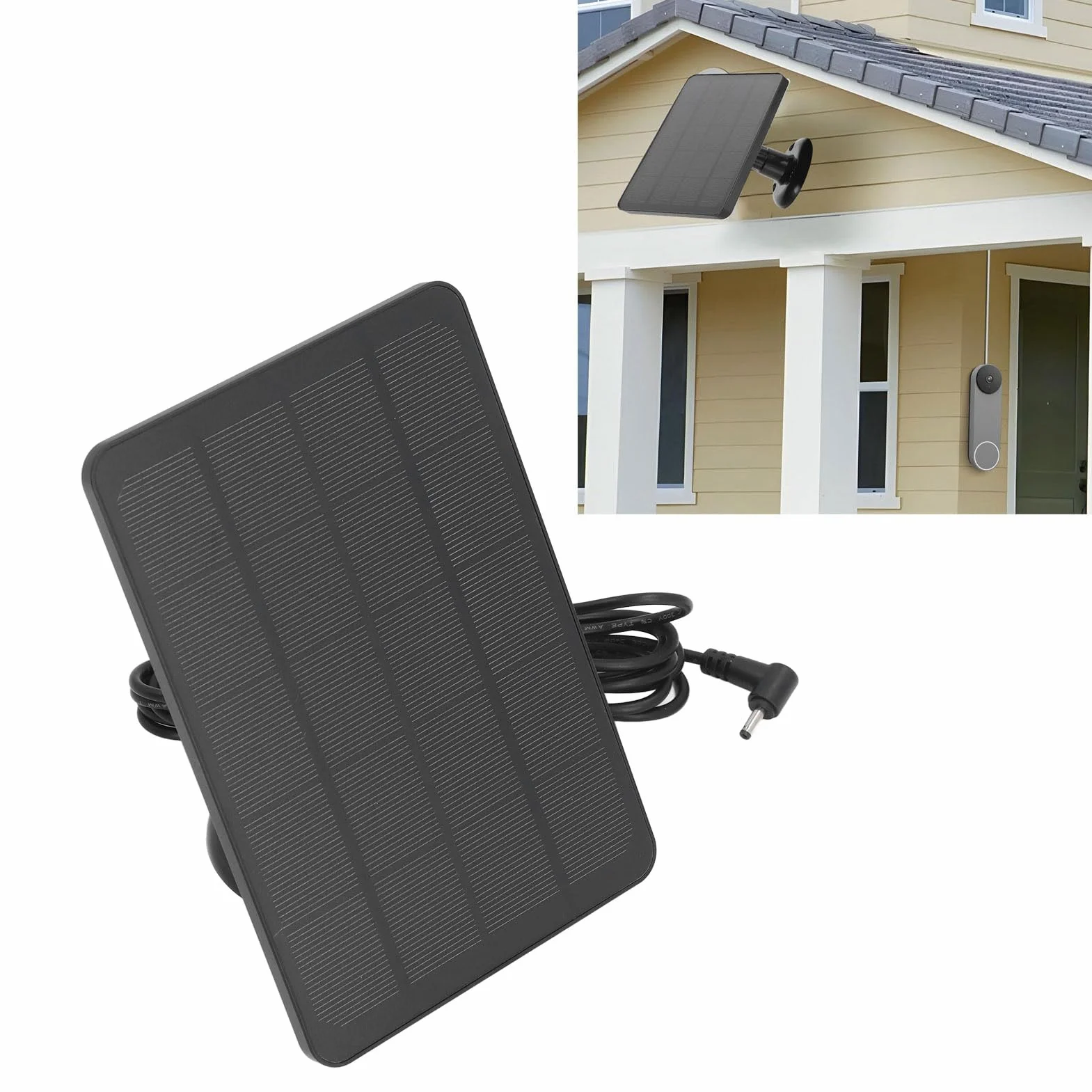Panel słoneczny 10 W do Ring Spotlight Cam, Ring Stick Up Cam, wodoszczelny IP65, odporny na warunki atmosferyczne zewnętrzny panel ładowania solarnego z regulowanym uchwytem, bezpieczny