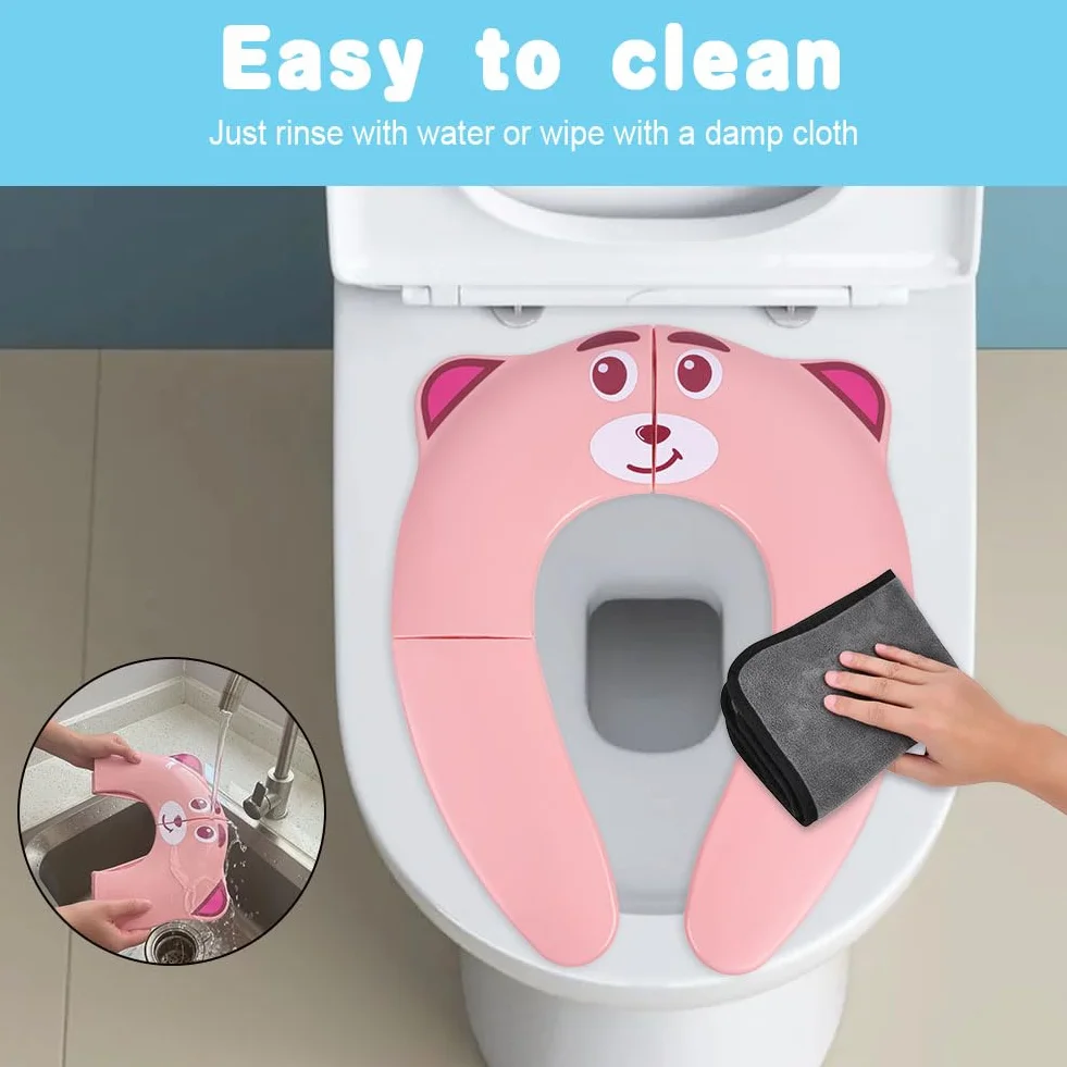 HOTUT Deska sedesowa dla dzieci, przenośna, silikonowa deska sedesowa, wielokrotnego użytku Potty Training z 1 torbą do przenoszenia, reduktor wody dla dzieci dla chłopców