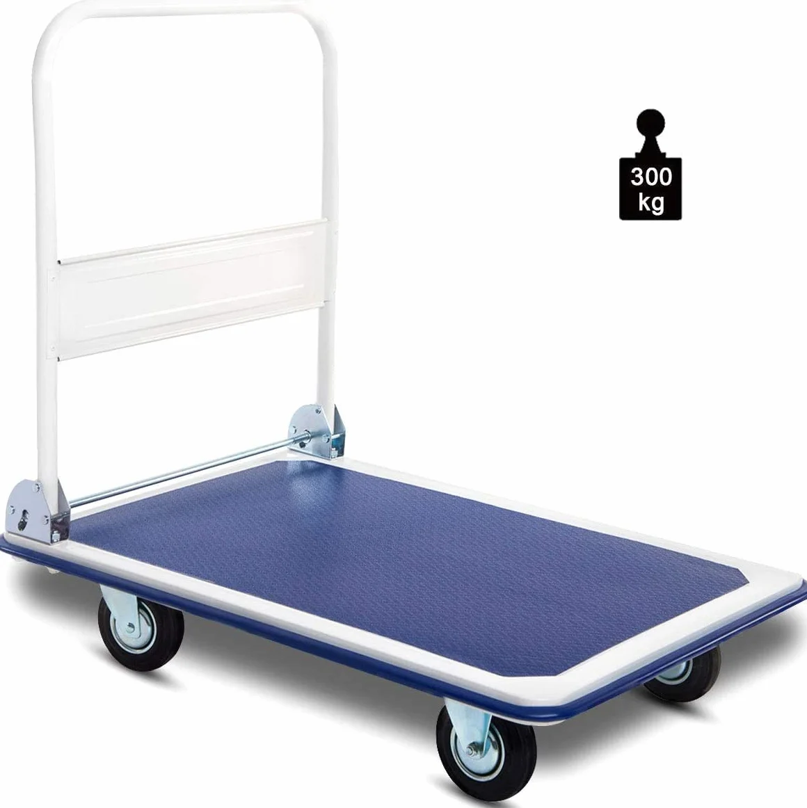 COSTWAY Wózek platformowy 300 kg, składany, wózek transportowy, wózek transportowy, 90 x 60 cm, składany wózek z powłoką antypoślizgową, metalowy