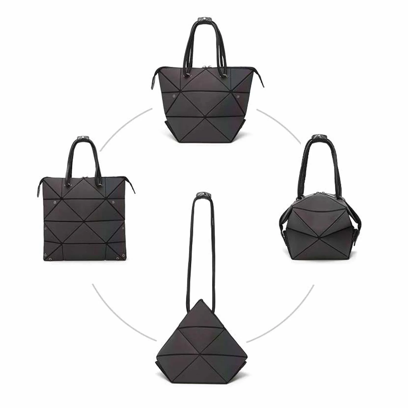 Geometryczna torebka zmieniany kształt górny uchwyt torba damska torba na ramię holograficzna torba na ramię dla kobiet odłamek krata design ekologiczna skóra (Luminous torba)