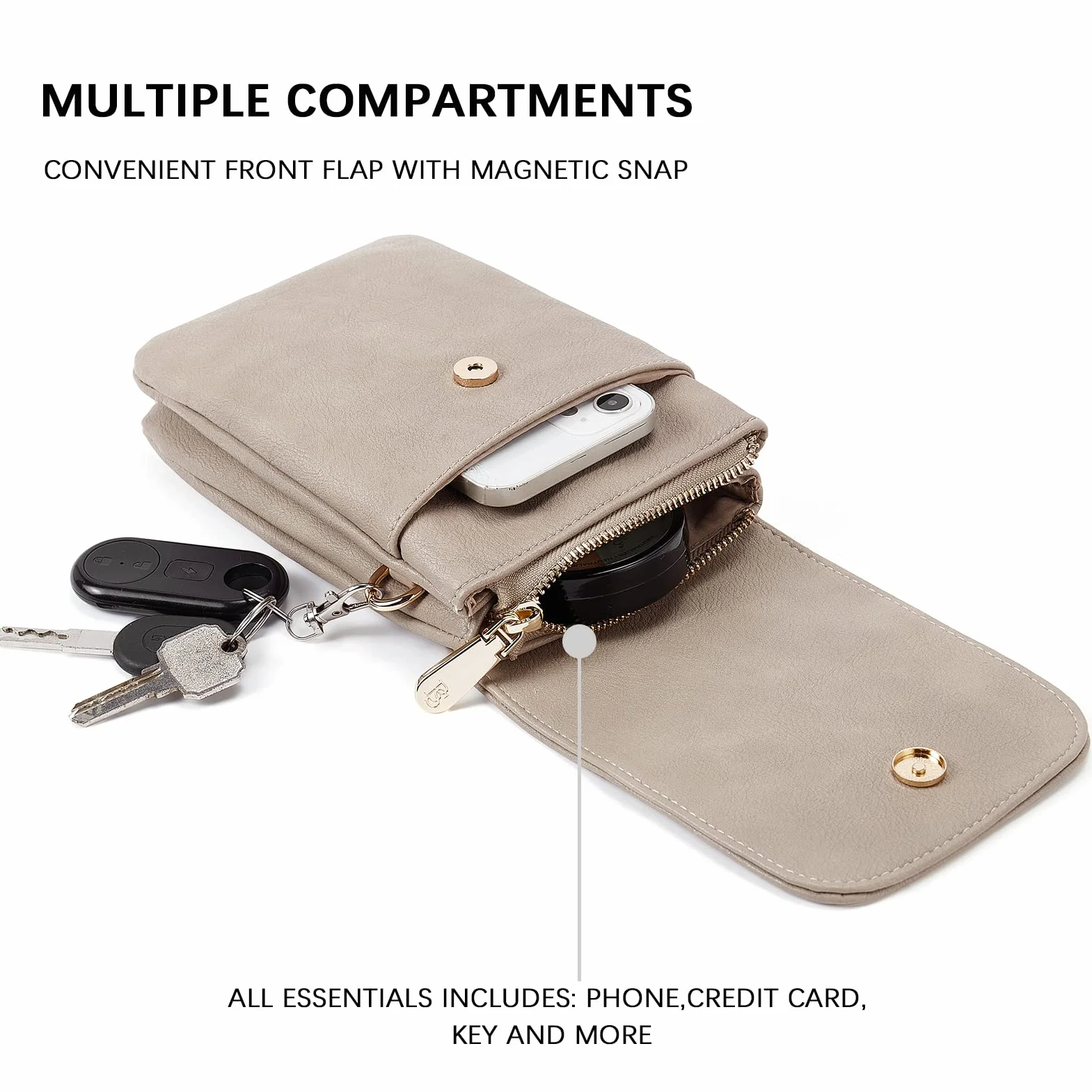 Bostanten Torebka na telefon komórkowy, damskie etui na telefon komórkowy, torebka na ramię, portfel, saszetka damska