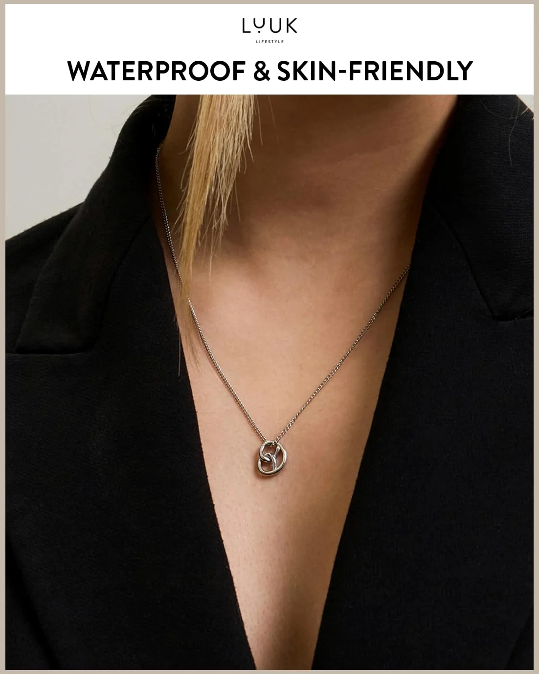 LUUK LIFESTYLE Naszyjnik z wisiorkiem, łańcuszek z wodoodpornej stali nierdzewnej, eleganckie wzornictwo i łańcuszek odpowiedni do codziennego użytku, pomysł na prezent, biżuteria, w kolorach złotym,