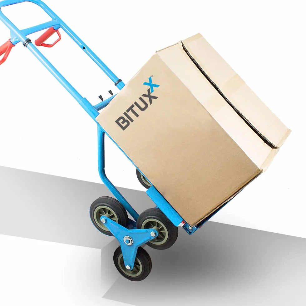 Bituxx Wózek transportowy na schody, wózek transportowy, 200 kg, składane opony twarde