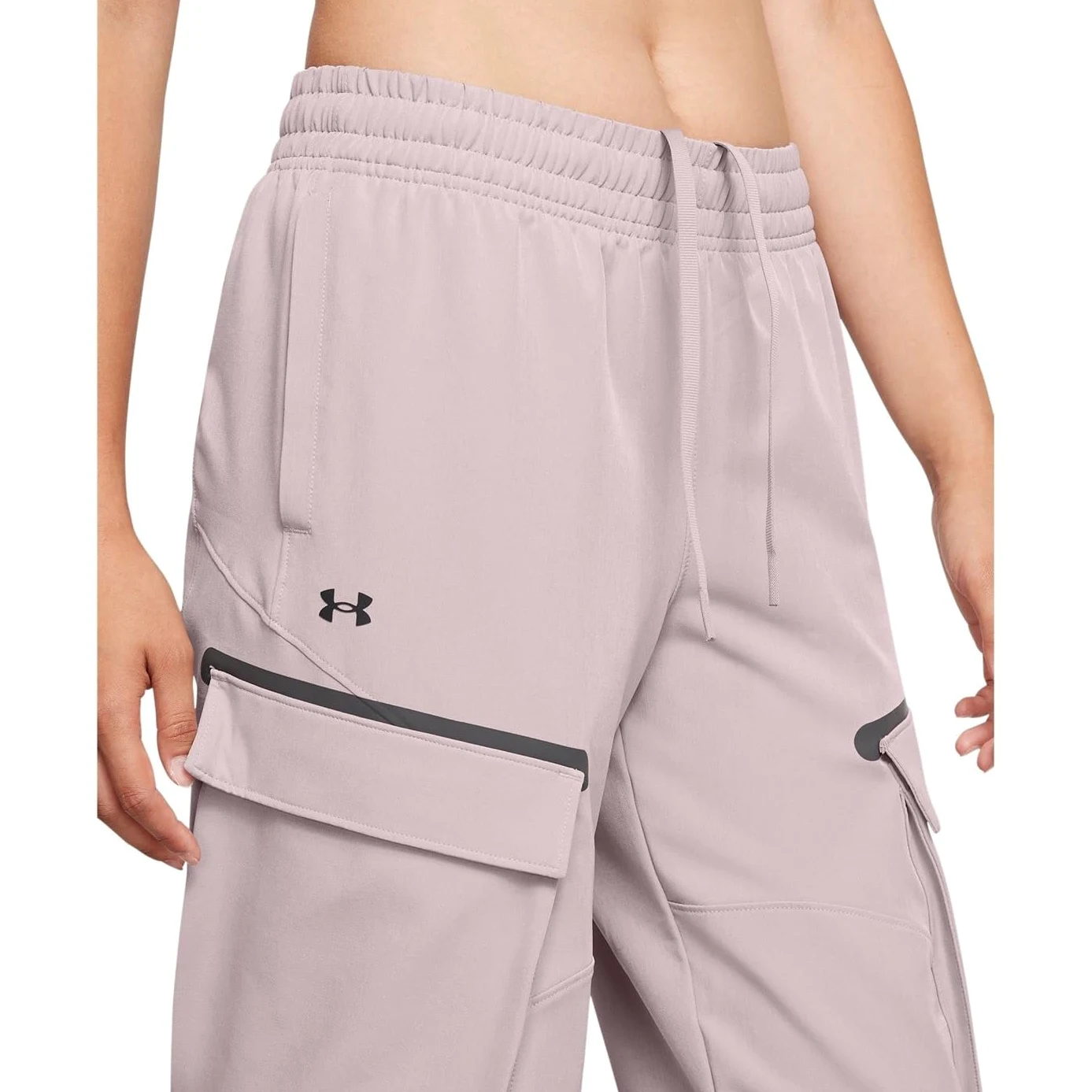 Spodnie Unstoppable Under Armour damskie fioletowe cargo high waist
