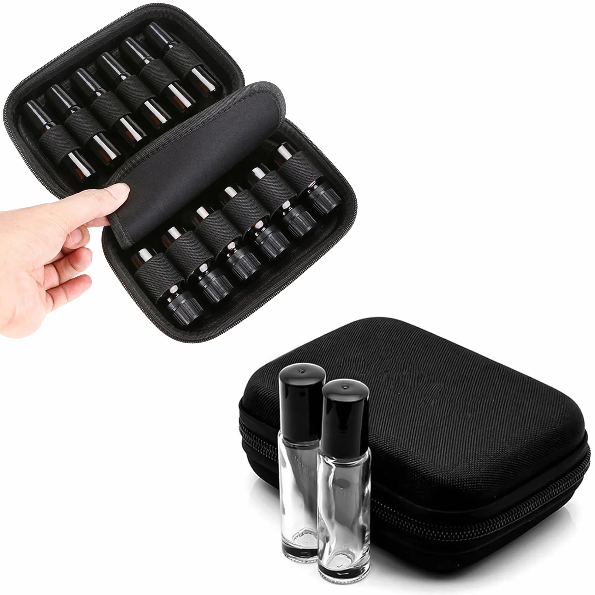 Torba na olejki eteryczne – torba do przechowywania w podróży lub do codziennego użytku, pomieści 12 butelek 5 ml – 10 ml