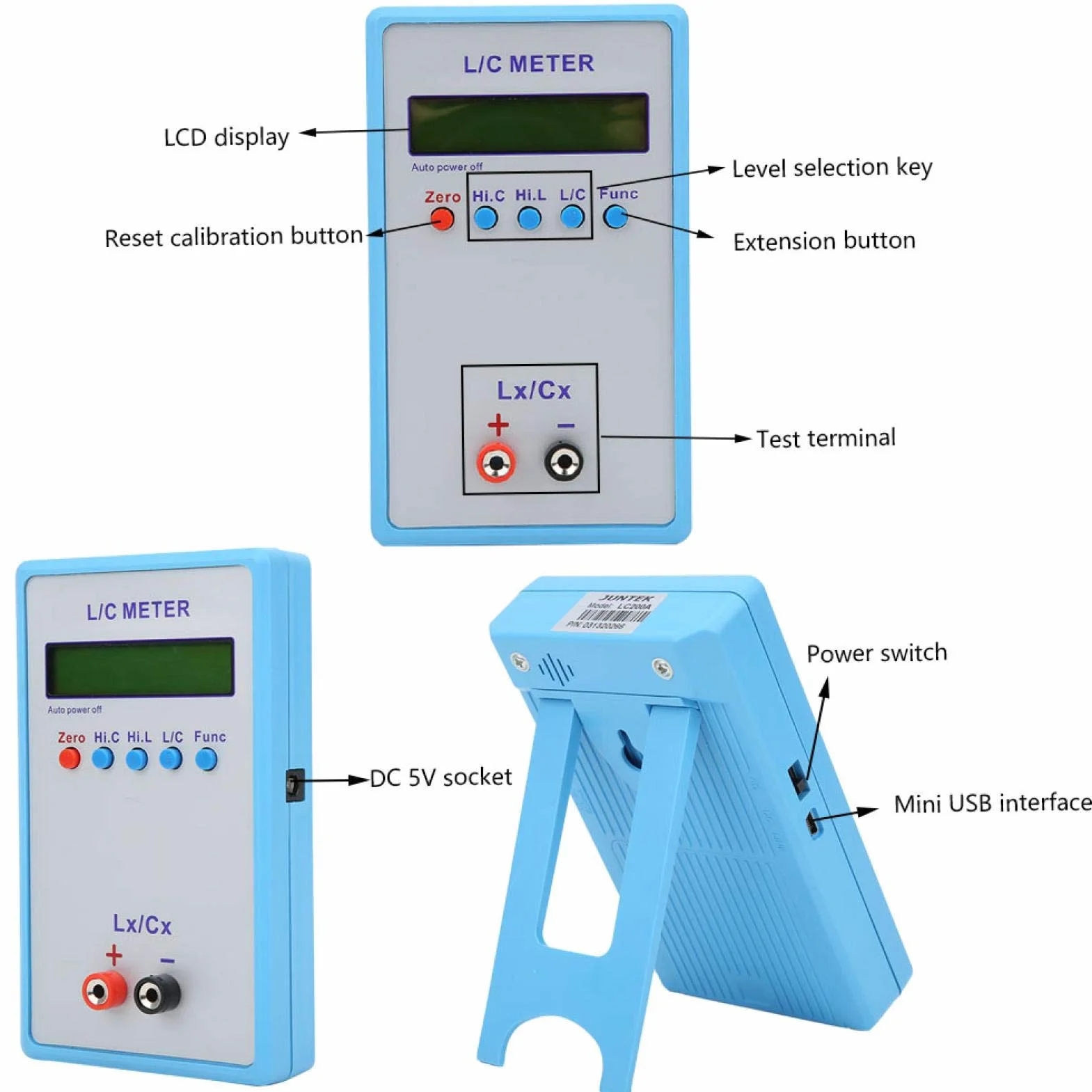 Tester LCR, LC Resonance ekran LCD L/C, ręczny wielofunkcyjny multimetr indukcyjny, LC-200A do badań naukowych technicznych