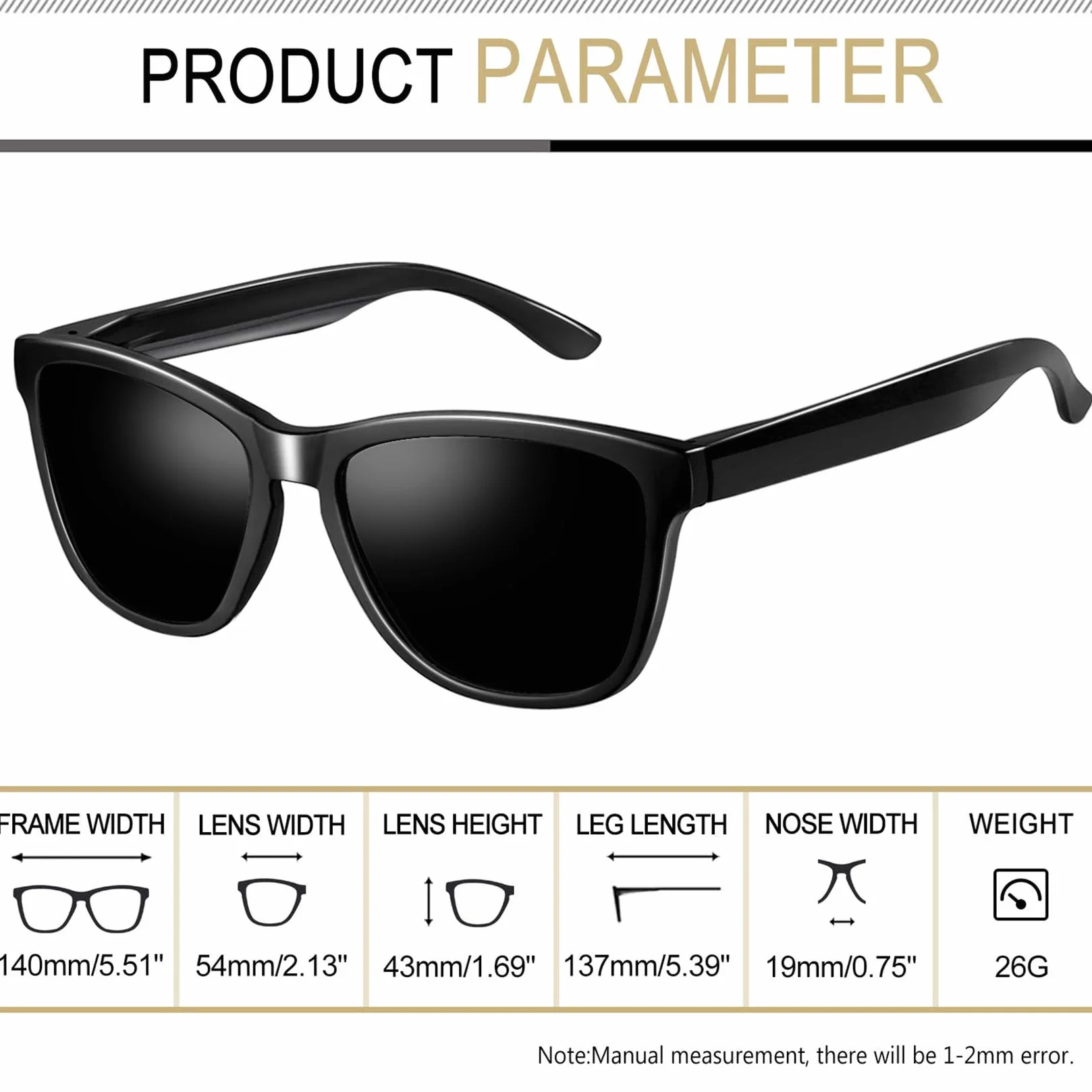 Joopin Polaryzowane okulary przeciwsłoneczne UV Unisex Retro do jazdy