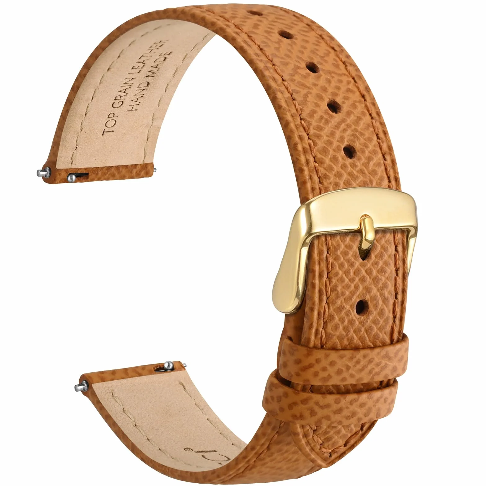 WOCCI Grace Watch Pasek do zegarka, skóra licowa, szybkie zapięcie, Quick Release, klamra ze stali nierdzewnej, szerokość paska 12, 14, 16, 18, 20 mm