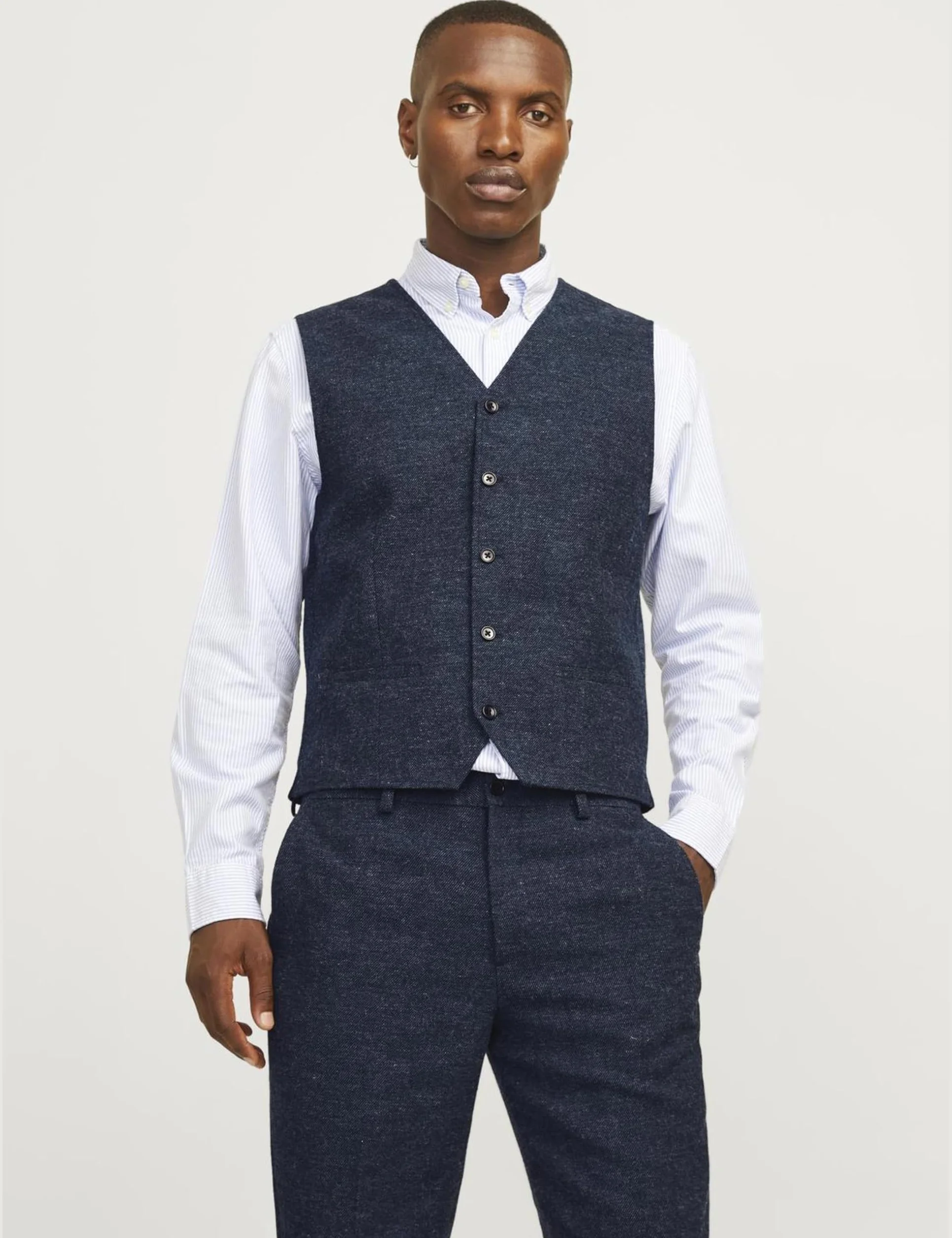 Jack & Jones Jprwinter Twill Waistcoat, granatowy/dopasowanie: slim fit, 52