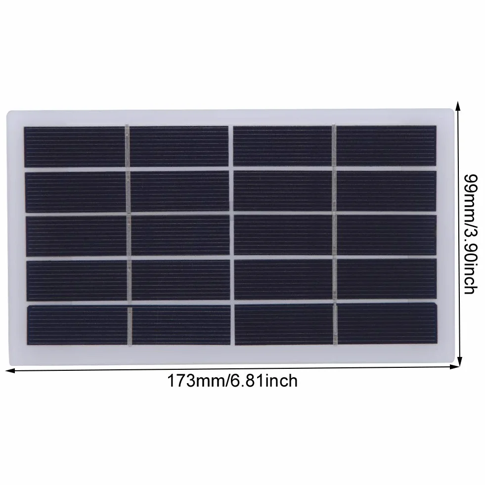 2W 5V Mini Panel Słoneczny, Krzem Polikrystaliczny DIY Panel Słoneczny, Przenośna ładowarka do Panelu Słonecznego, 173x99mm