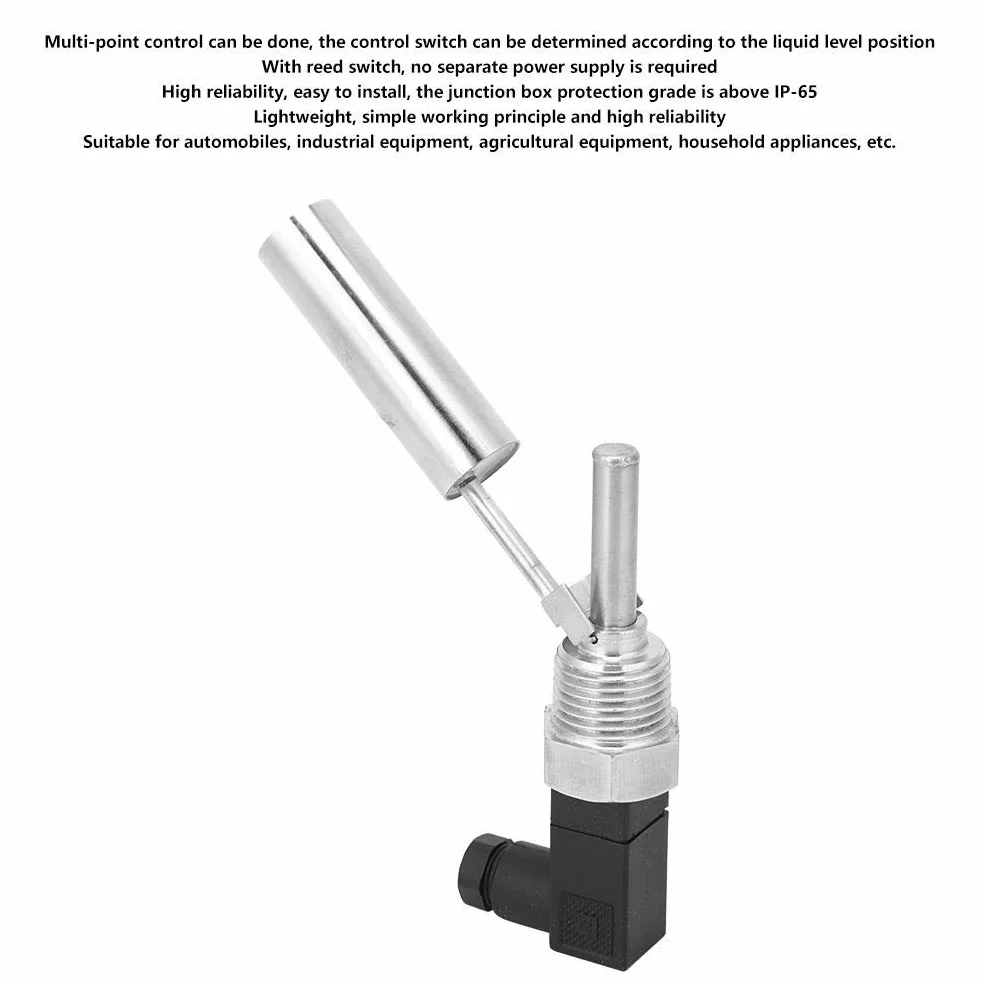 Flüssigkeitsstandsensor, G1/2 "DC0-220V 304 Edelstahl Wasser Flüssigkeitsstandsensor Entenschnabel-Schwimmerschalter, G1/2" Entenschnabel-Schwimmerschalter