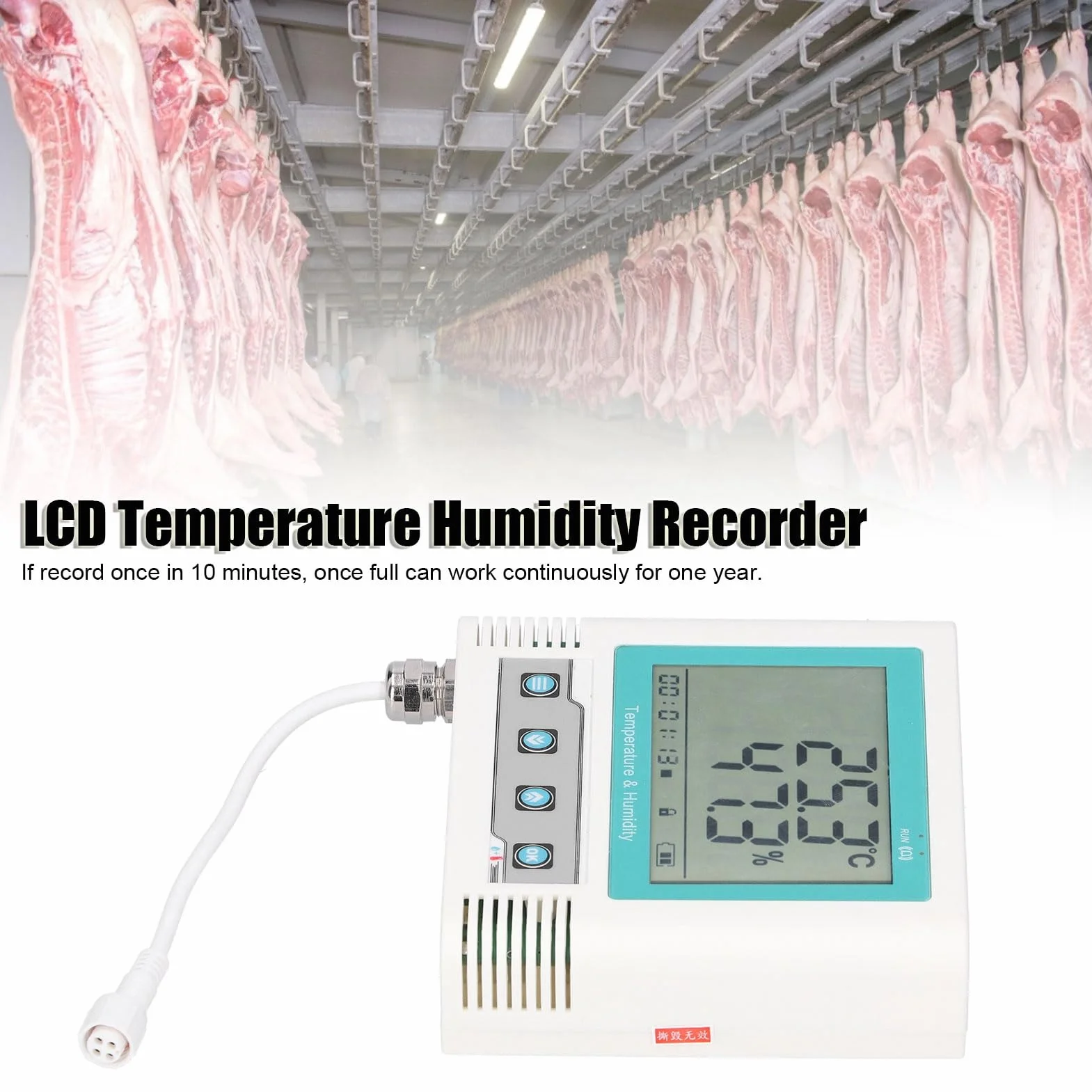 Rejestrator Danych Temperatury i Wilgotności Wyświetlacz LCD Rejestrator USB Czujnik DC 5 V o Wysokiej Dokładności Alarm Dźwiękowy do Monitorowania Temperatury i Wilgotności