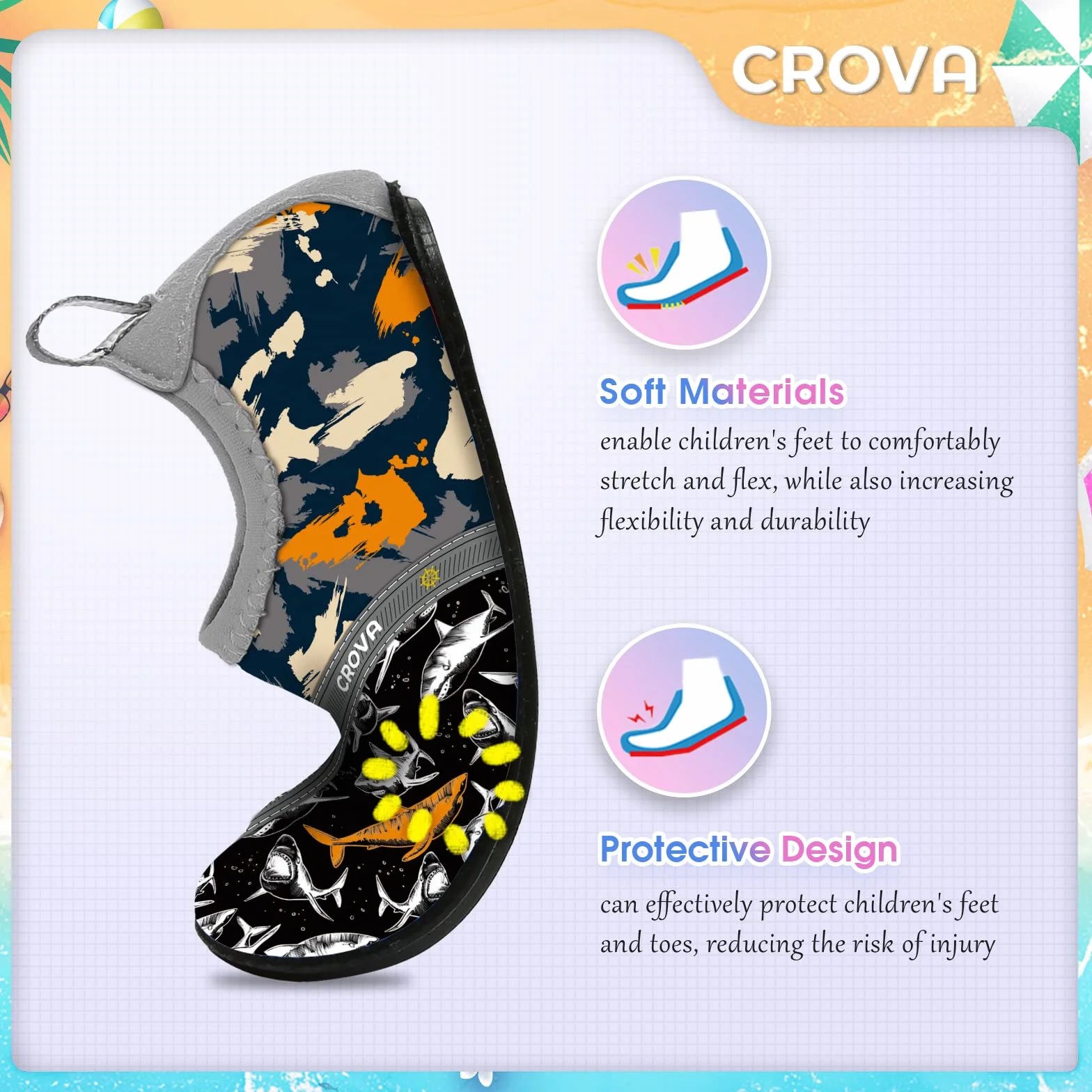 CROVA buty do wody dla dzieci antypoślizgowe szybkoschnące