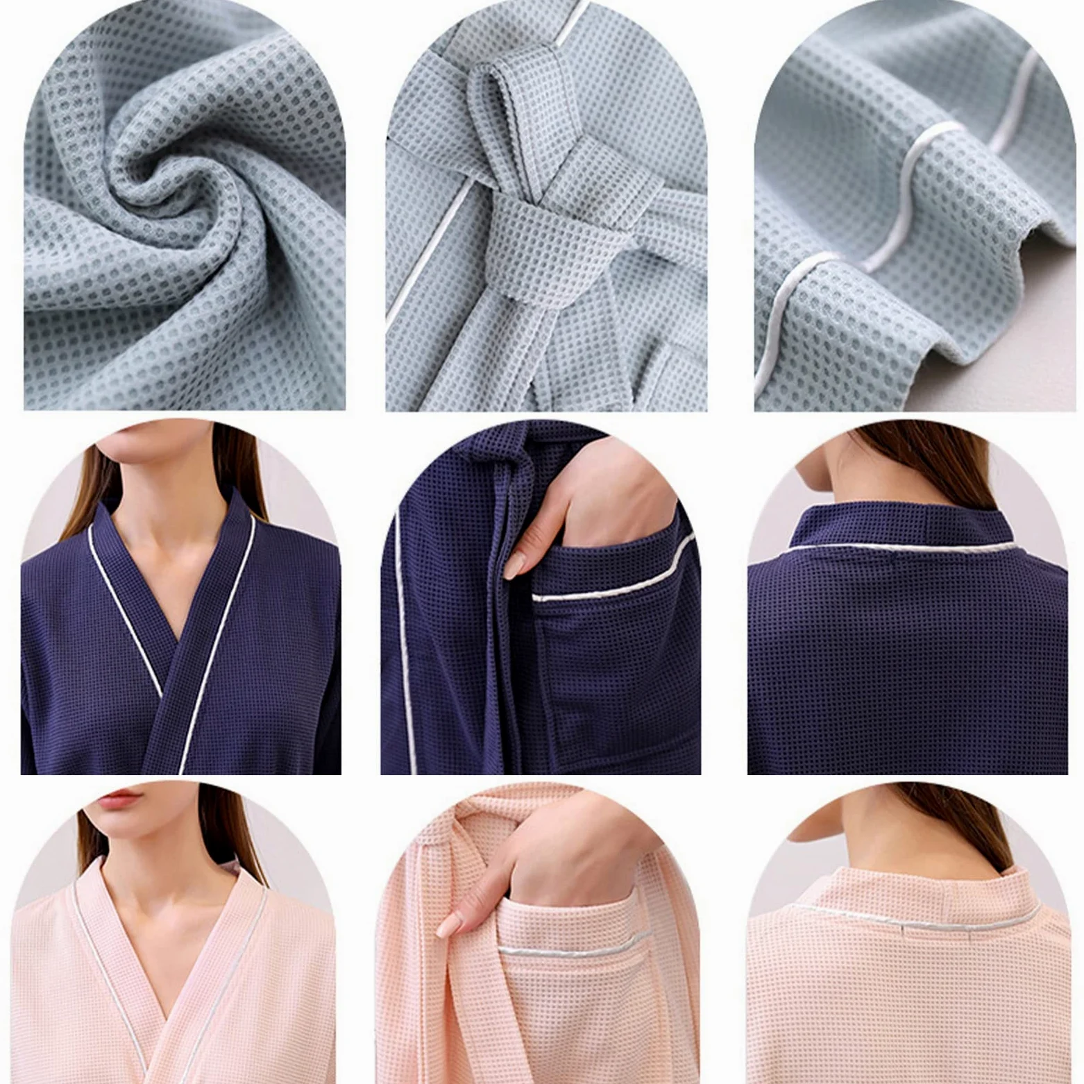 Szlafrok frotte,Męski,Damski,Szlafroki,Szlafrok,Bawełniany,Dzianinowy,Kimono,Spa i Szlafroki,Dla Mężczyzn i Kobiet