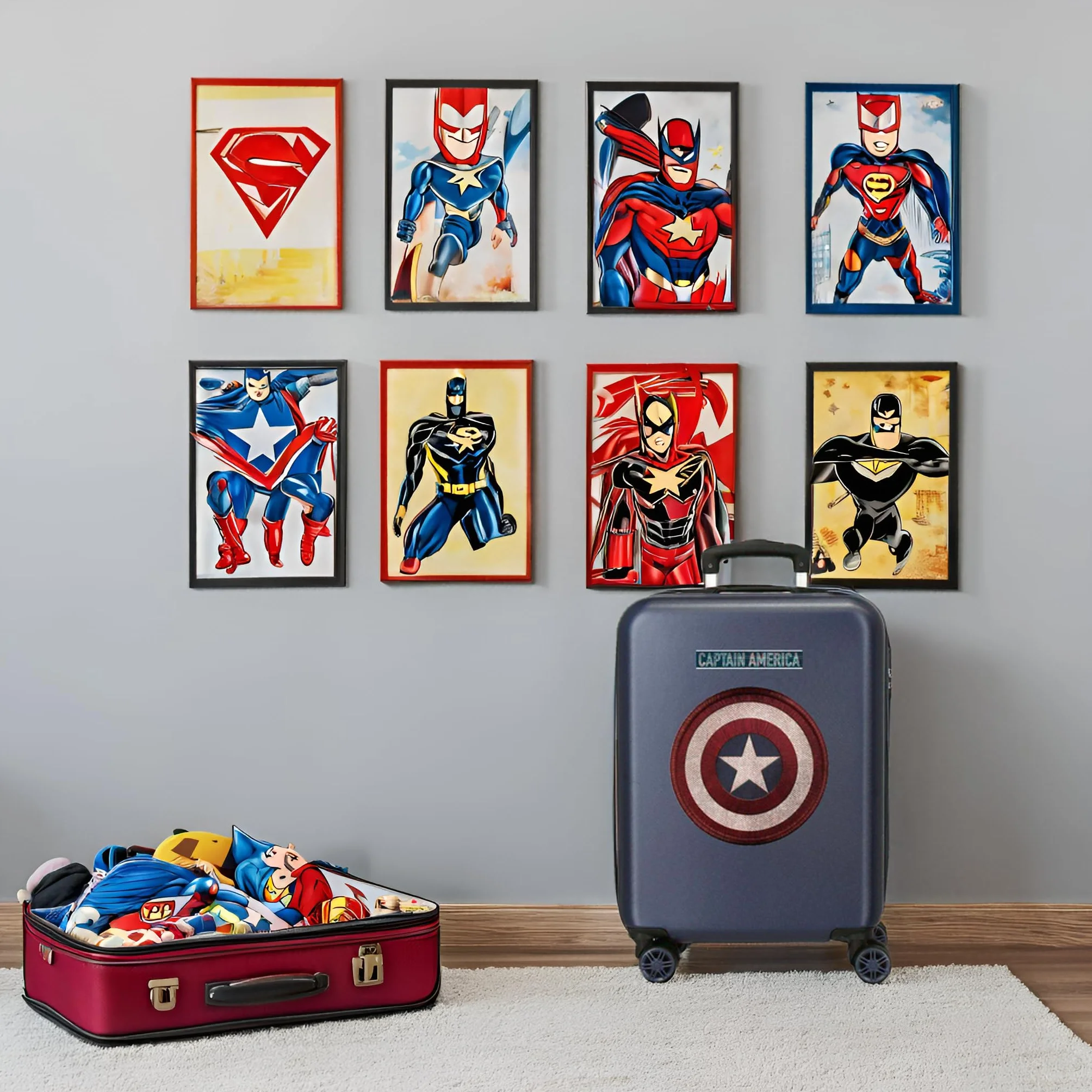 Marvel Avengers Captain America niebieska walizka kabinowa 38 x 55 x 20 cm, sztywny zamek szyfrowy ABS, 34 l, 2,6 kg, 4 podwójne kółka bagaż podręczny, Niebieski, 38x55x20 cms, Walizka