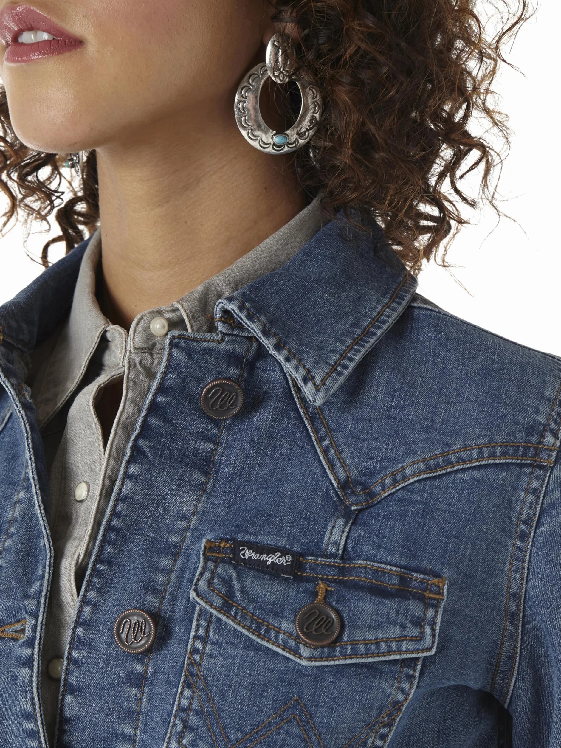 Wrangler Kurtka jeansowa Western Kobiety Western Denim Jacket