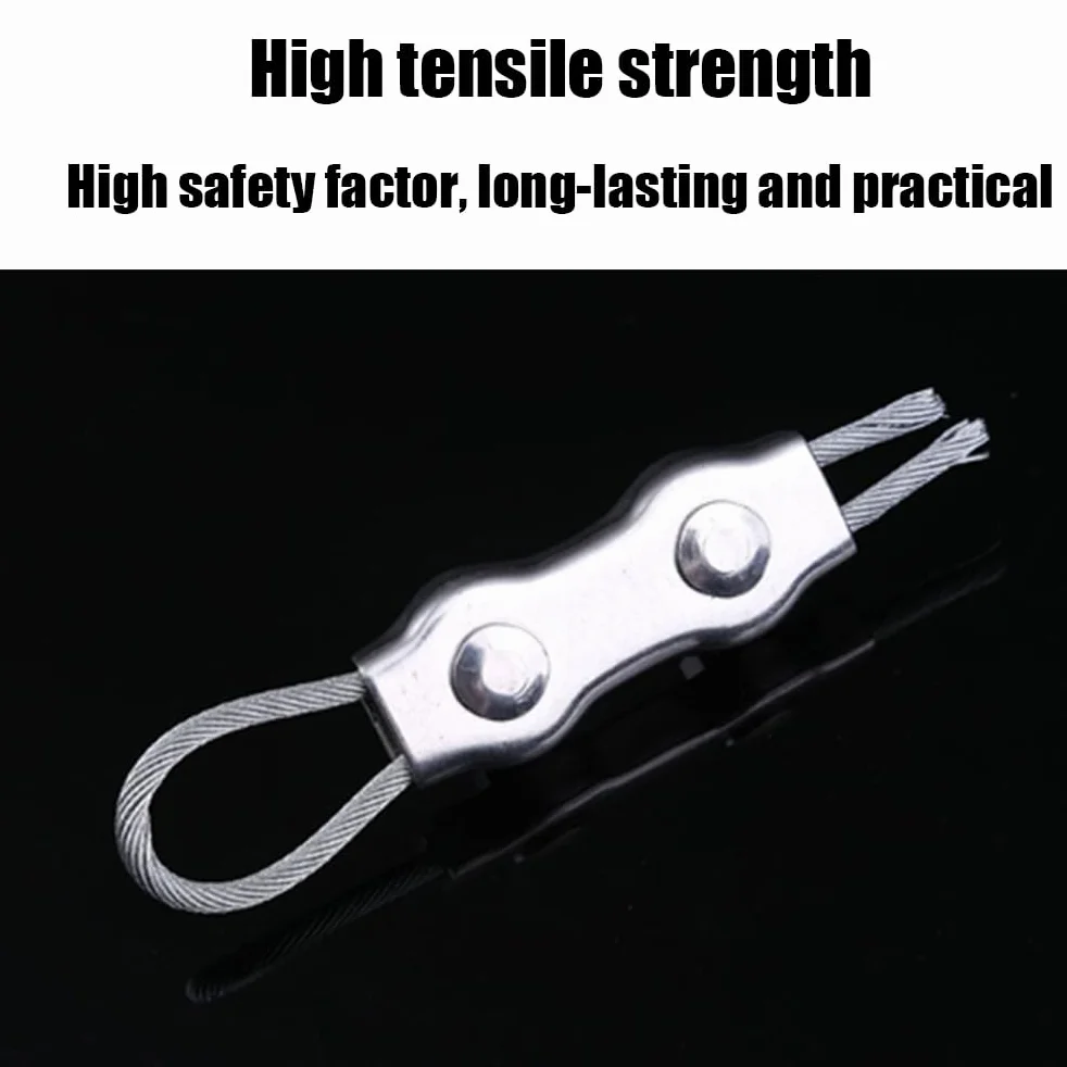 Fc'Noqgn Zacisk M2 Duplex, 10 Zacisk do lin metalowych, zaciski kablowe ze stali nierdzewnej 304, 2 mm kabel do czyszczenia zasłon przeciwsłonecznych
