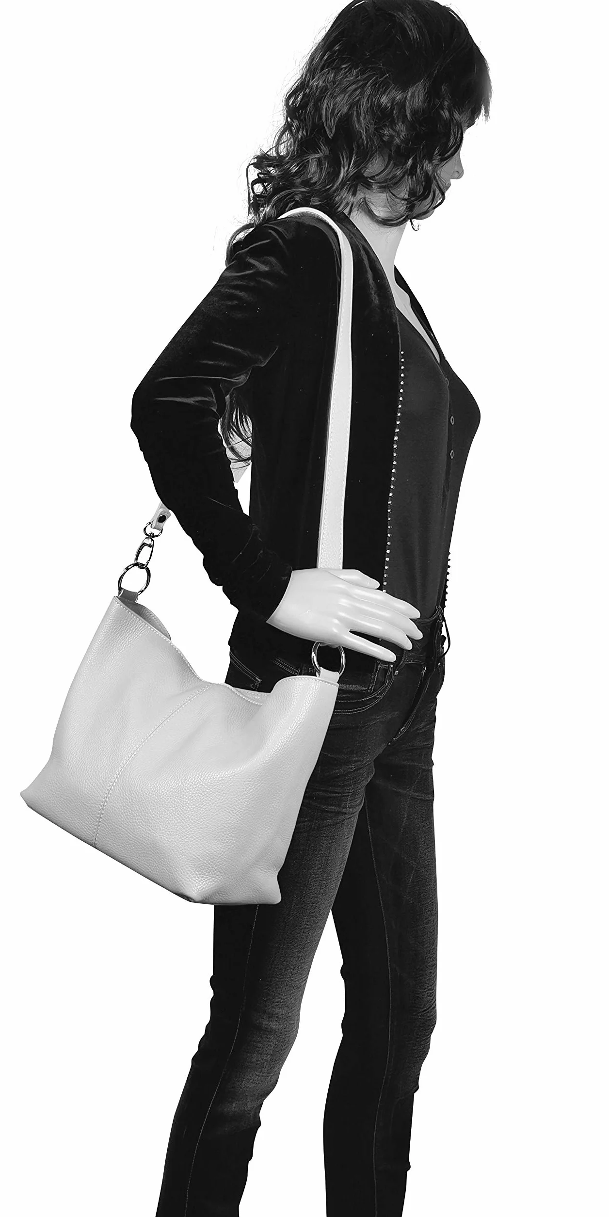 AMBRA skórzana torebka na ramię Hobo bag GL005