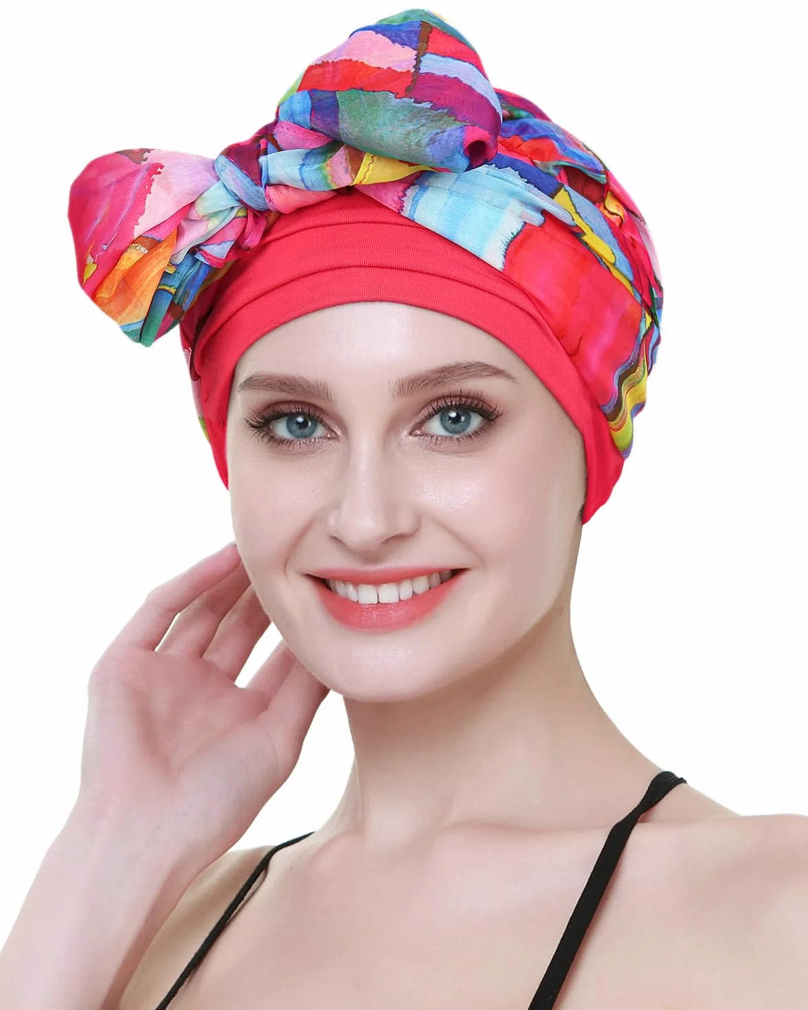FocusCare chemo turban nakrycie głowy dla kobiet po chemioterapii, Geometryczne drapowanie