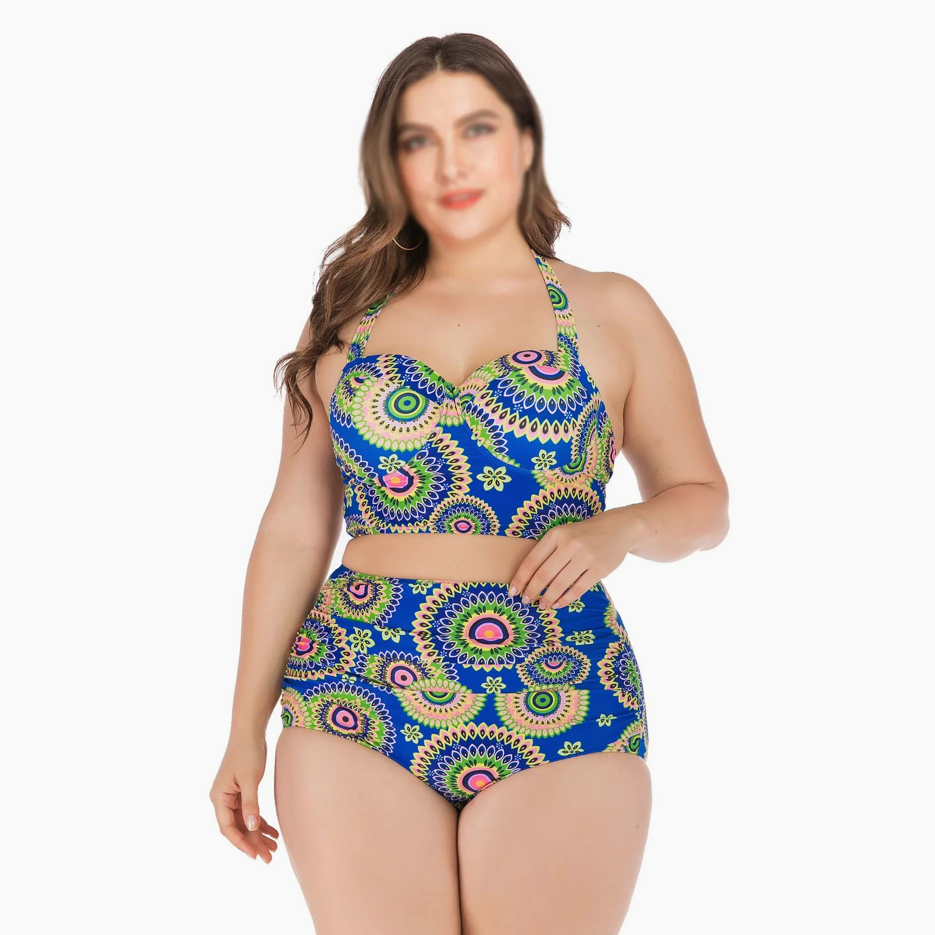 Bikini Halter Bikini Damskie bikini w dużych rozmiarach Dwuczęściowe stroje kąpielowe bikini (kolor: A, rozmiar: kod XXL) (kod A XXXL)