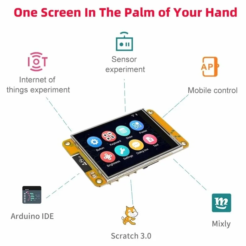 1 szt. Ekran ESP32 2,8 cala 240 * 320 TFT Ekran dotykowy LCD WiFi BT dla Arduino LVGL