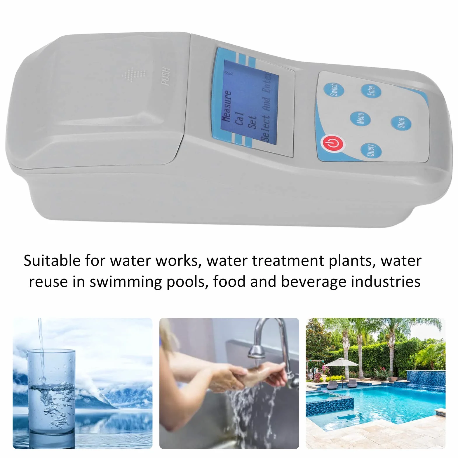 Mętności Lab, przenośny Turbidimetr Jakość wody Turbidity Detection Analyzer, Zakres pomiarowy 0-200 NTU, 90 ° Rozproszone światło Dokładność 0.1 z podświetleniem, łatwa kalibracja