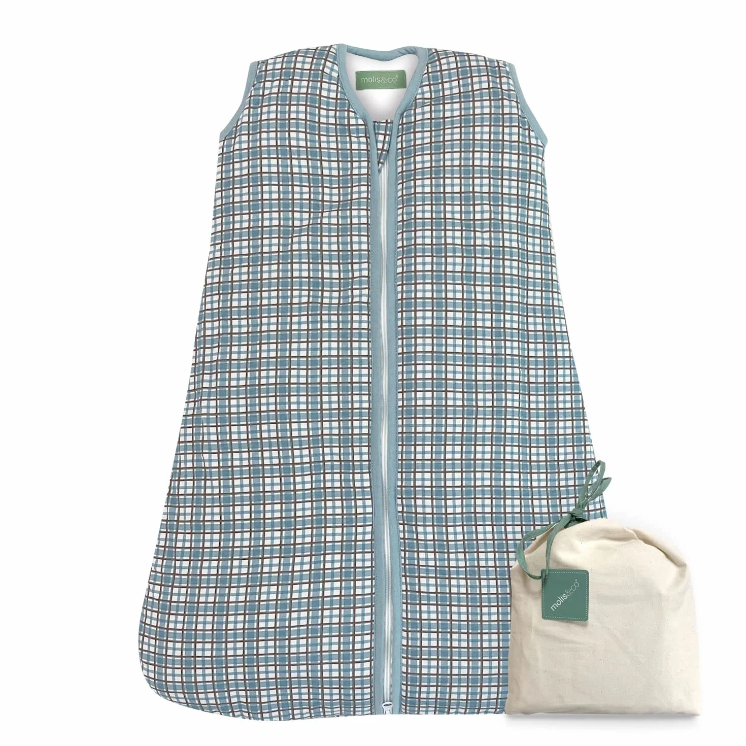 molis&co Śpiworek zimowy dla noworodków i małych dzieci, śpiwory 2,5 TOG - 100% bawełna (Oeko-TEX 100), Merlot Check (18-36 miesięcy)