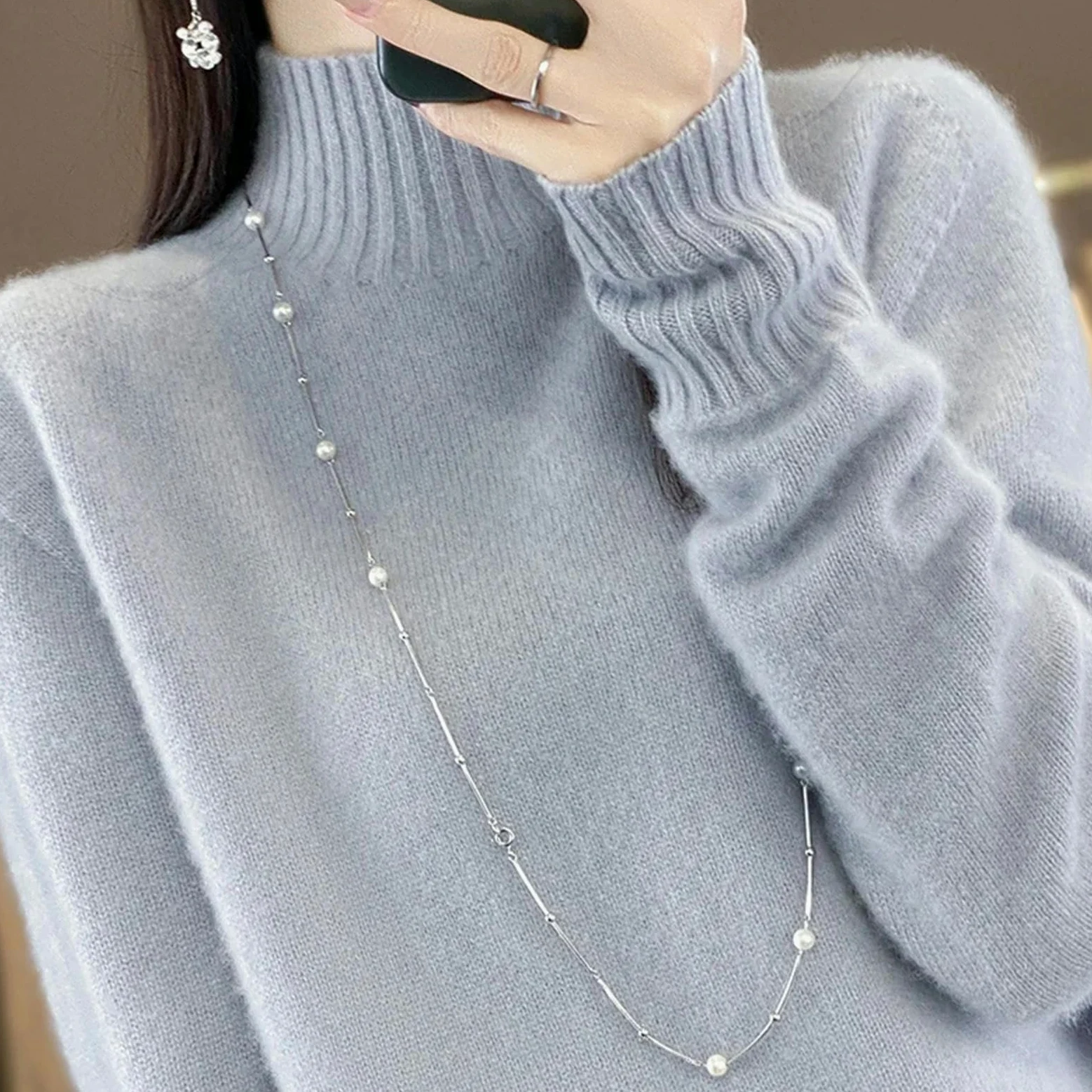 Sweter damski na jesień i zimę sweter damski z golfem sweter luźna odzież damska