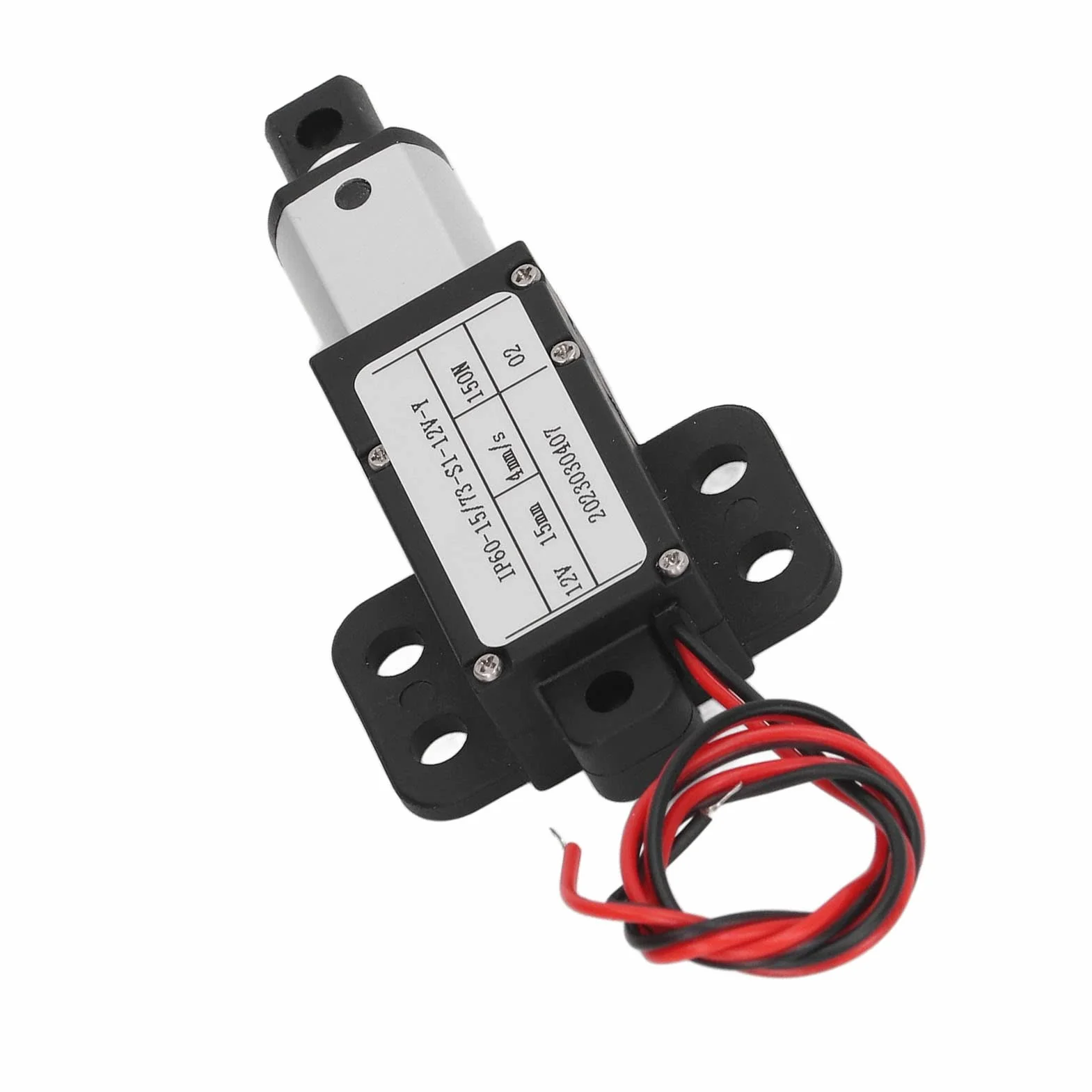 Mini Elektryczny Siłownik Liniowy 15mm Skok Micro Siłownik Ruchu 12V Siłownik Liniowy ze Stopu Aluminium do Maszyn Rolniczych (Z Wspornikiem)