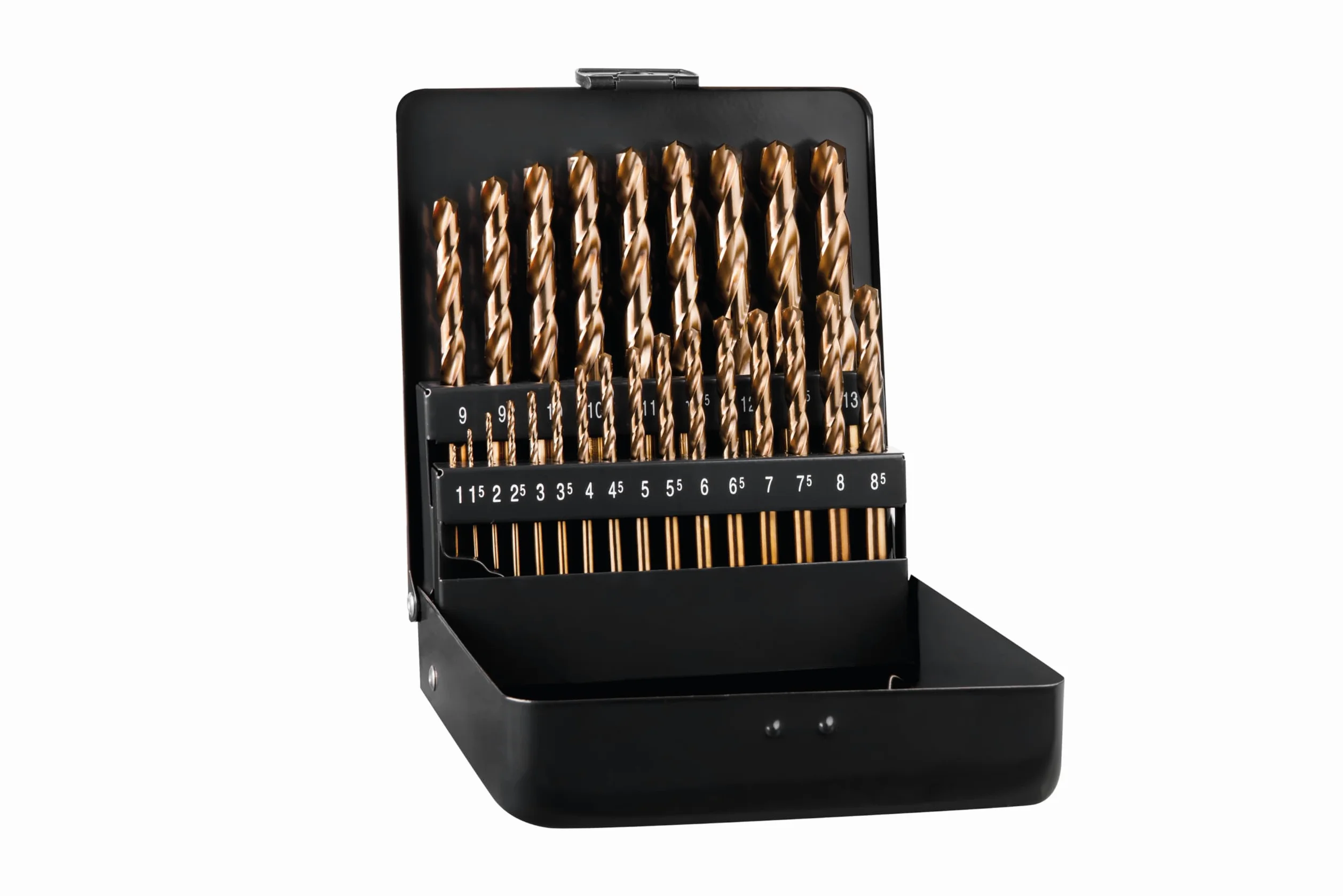 Alpen - Maykestag ALPEN zestaw kaset wiertniczych HSS COBALT GRIP KM 25 (25-częściowy, Ø 1,00-13,00 mm, 5% zawartości kobaltu, odporne na wysokie temperatury, wytrzymałość ponad 800 N-mm, wiertła