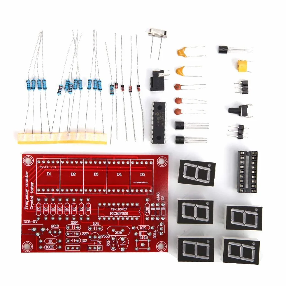 Zestaw wskaźników częstotliwości DIY 1 Hz-50 MHz kryształowy oscylator zestaw tester z 5-cyfrowym wyświetlaczem tuby