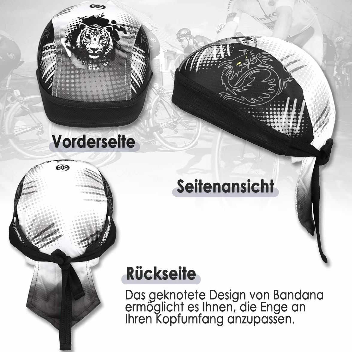 HASAGEI Sports Bandana Cap męska damska bandana bandana czapka - tygrys
