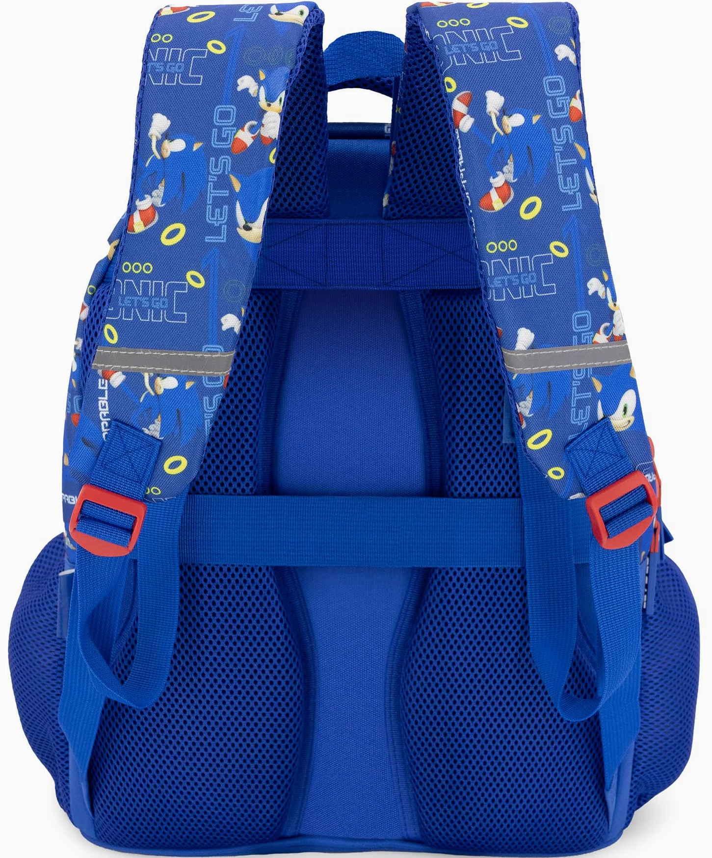 Clondo Zestaw szkolny dla dzieci plecak szkolny podstawowej 43 cm ergonomiczny + piórnik 3 kompletne przegródki (46 akcesoriów) | Postacie z pakietu szkolnego, Sonic 26, Grande, Plecak z pokrowcem