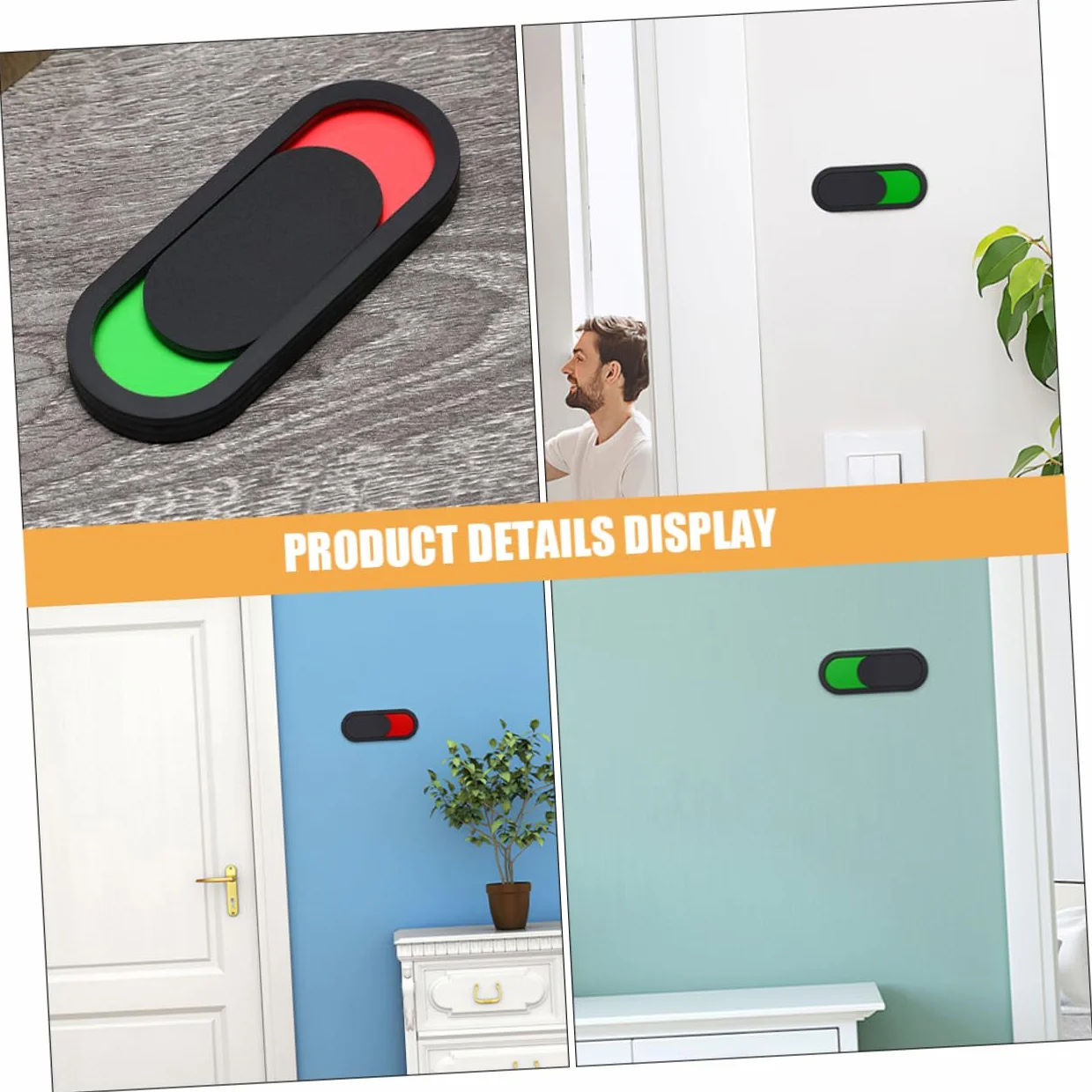 Tofficu 3kawałki Tabliczka Drzwiowa Szt z Wskaźnikiem Prywatności Samoprzylepny Znak Zajętości Wolności Do Biura Toalety Hotelu Łatwy Użyciu