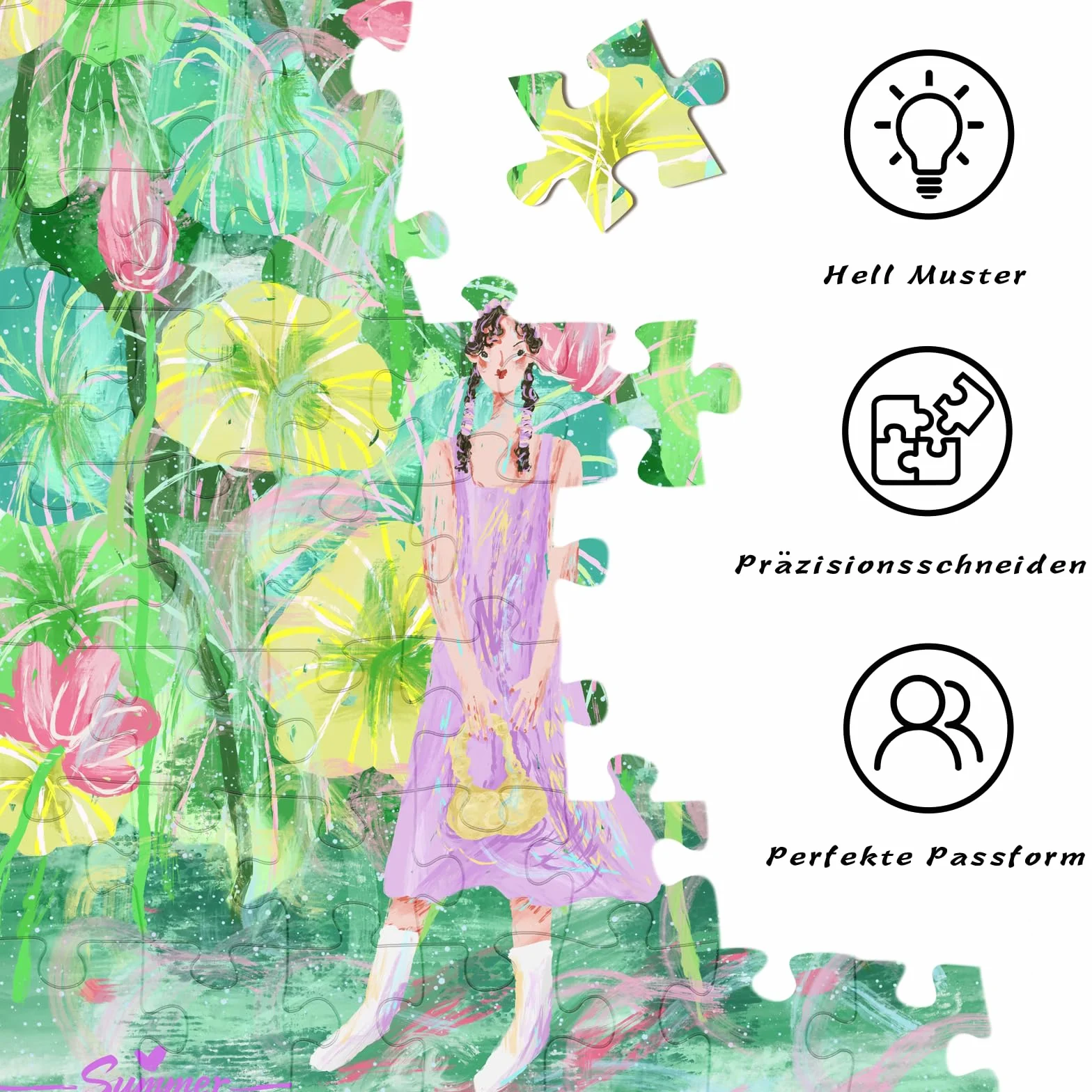 HUADADA Puzzle 500 sztuk, klasyczne puzzle 500 elementów dla dorosłych rodzina interaktywne puzzle prezent lato