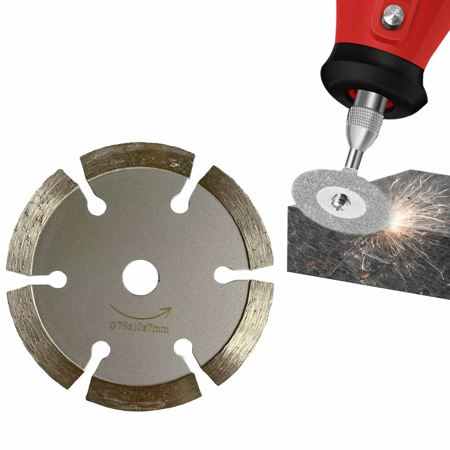 SEMINISMAR Tarcze diamentowe 76 mm, tarcza do piłowania 76 mm, tarcza tnąca, diamentowa, do twardych płytek, kompatybilna z tarcza kątowa