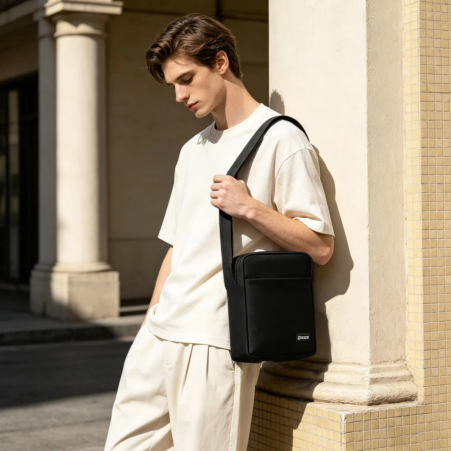 OSOCE Męska torba na ramię kurierska podróżna biznesowa wodoodporna crossbody