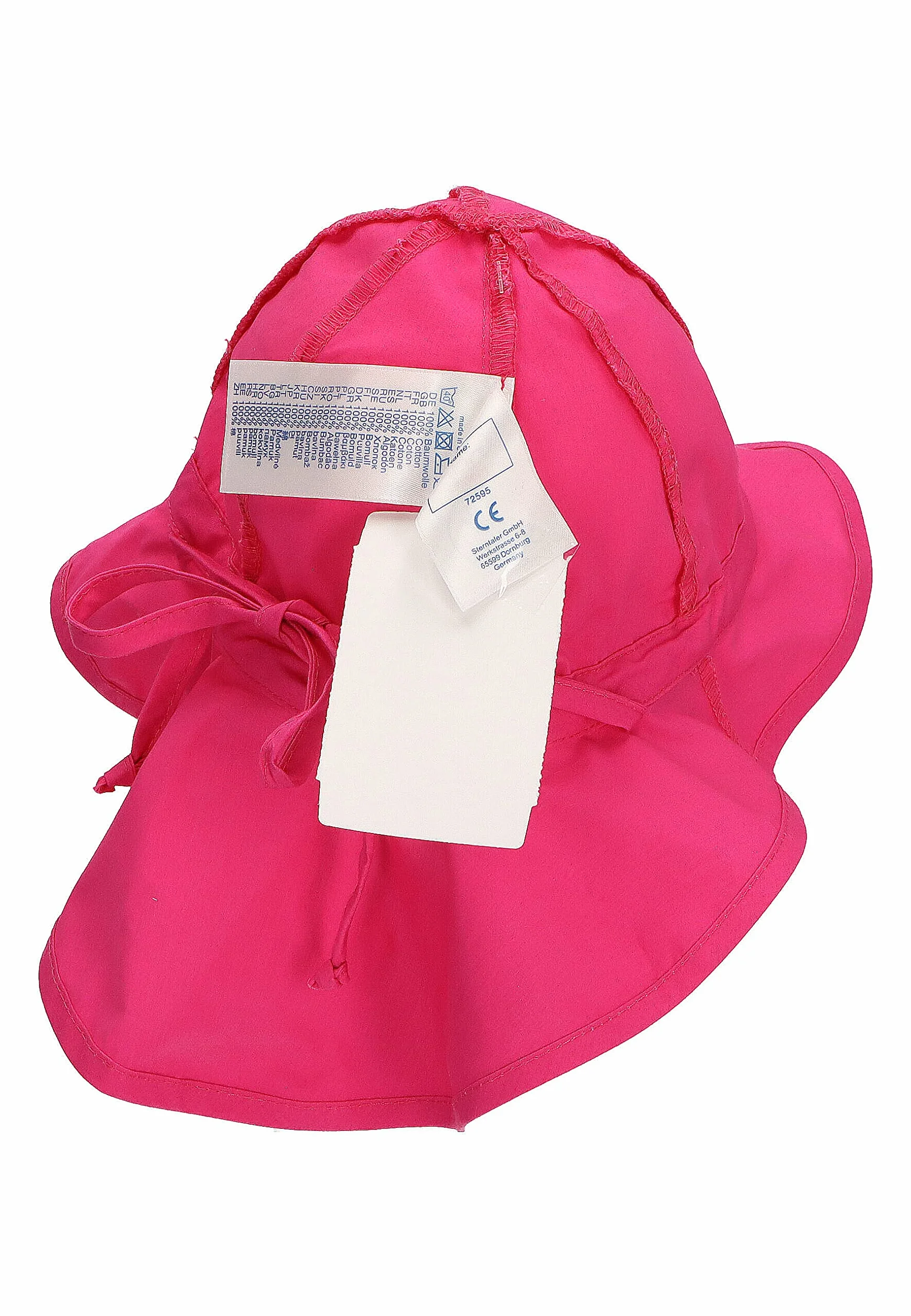 Sterntaler Unisex Flapper z tasiemkami do wiązania i ochroną karku, różowy (magenta 745), 49 cm
