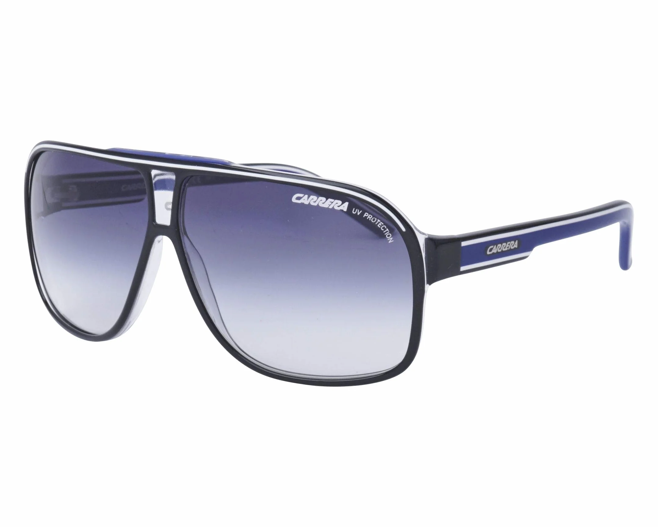 CARRERA GRAND PRIX 2 Okulary Słoneczne T5C BLACKCRYSTAL BLACKWHITEBLUE 64/9/130 Mężczyzna