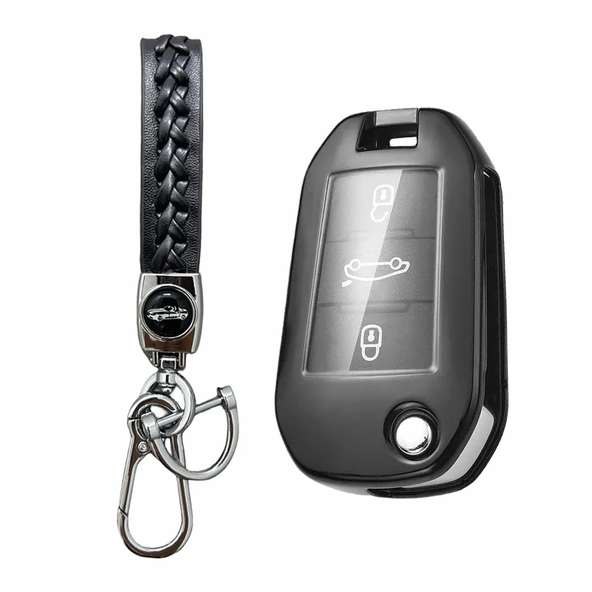【5 kolorów】 Etui na kluczyki samochodowe kompatybilne z Opel Corsa F 2019-2022, 2023, z akcesoriami do breloczków do kluczy