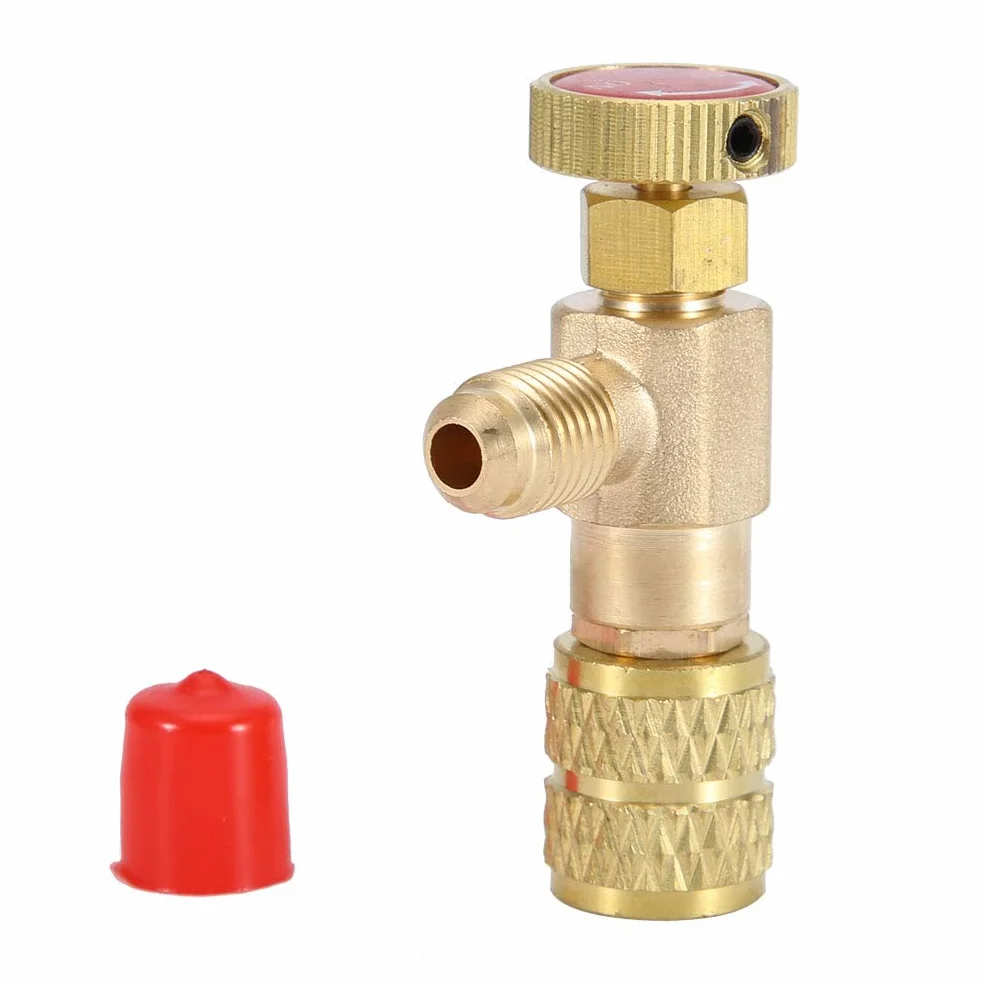 Jeffergarden 2 szt. płynny zawór bezpieczeństwa R410A R22 klimatyzacja czynnik chłodniczy naprawa i fluorek 1/4" adapter bezpieczeństwa do użytku domowego narzędzia